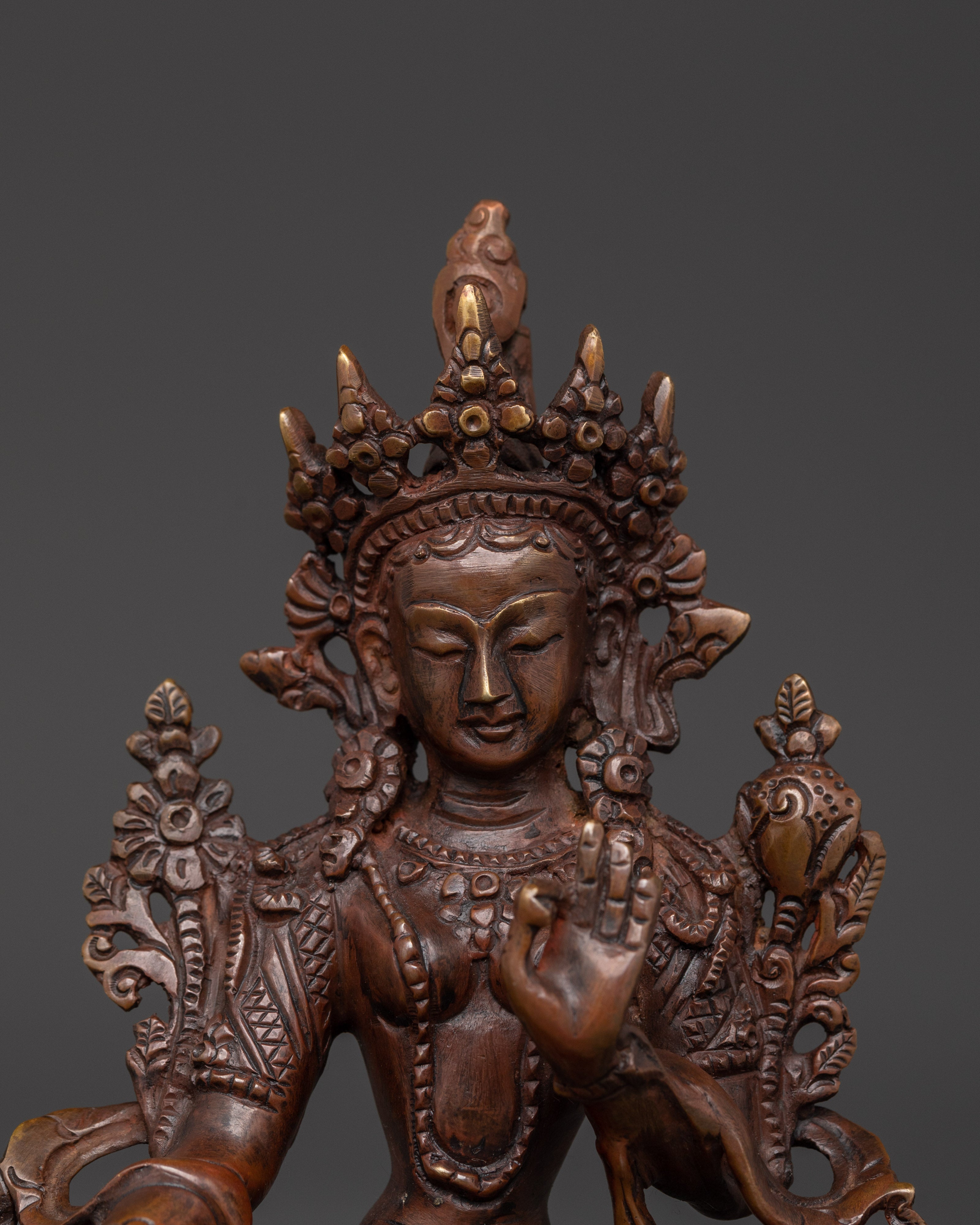 Green Tara Handmade Statue | Oxidized Copper