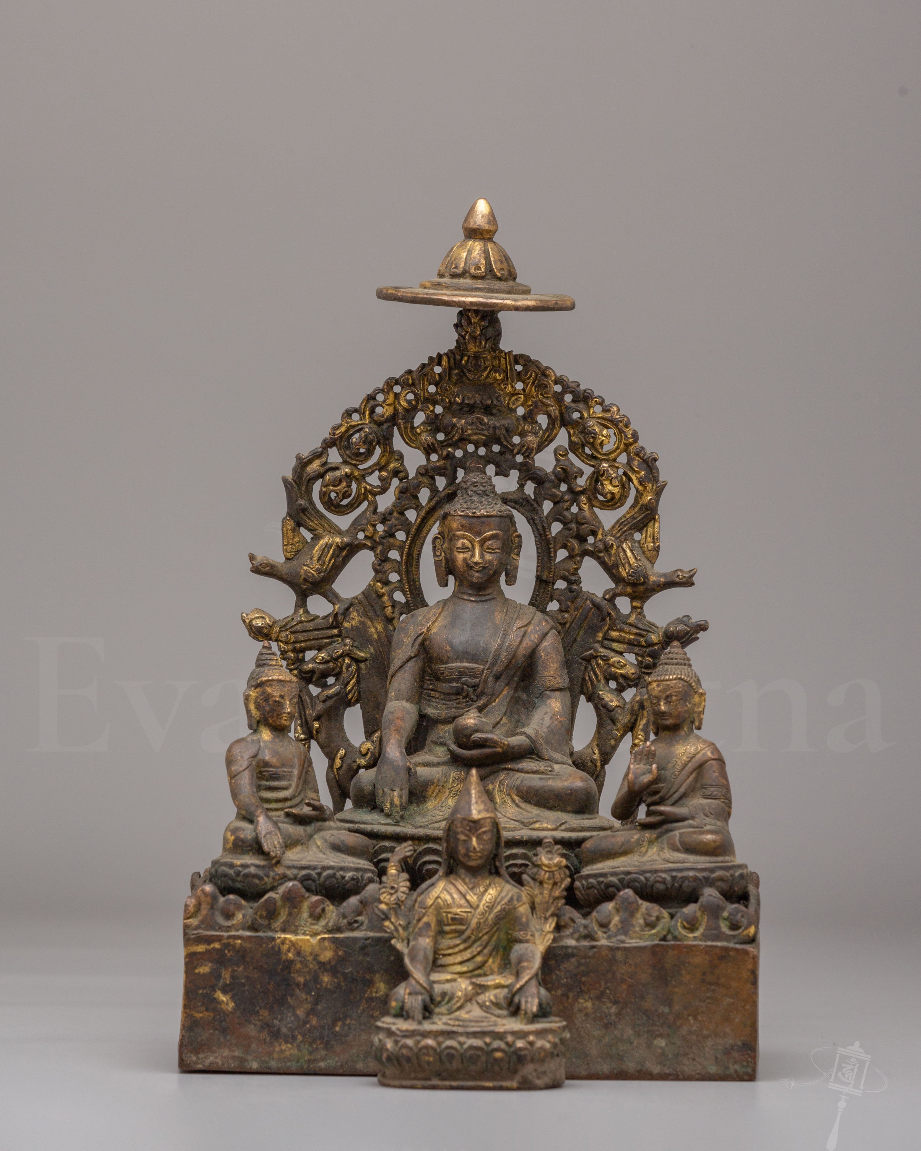 Buddha With Attendant Deities Sculpture 