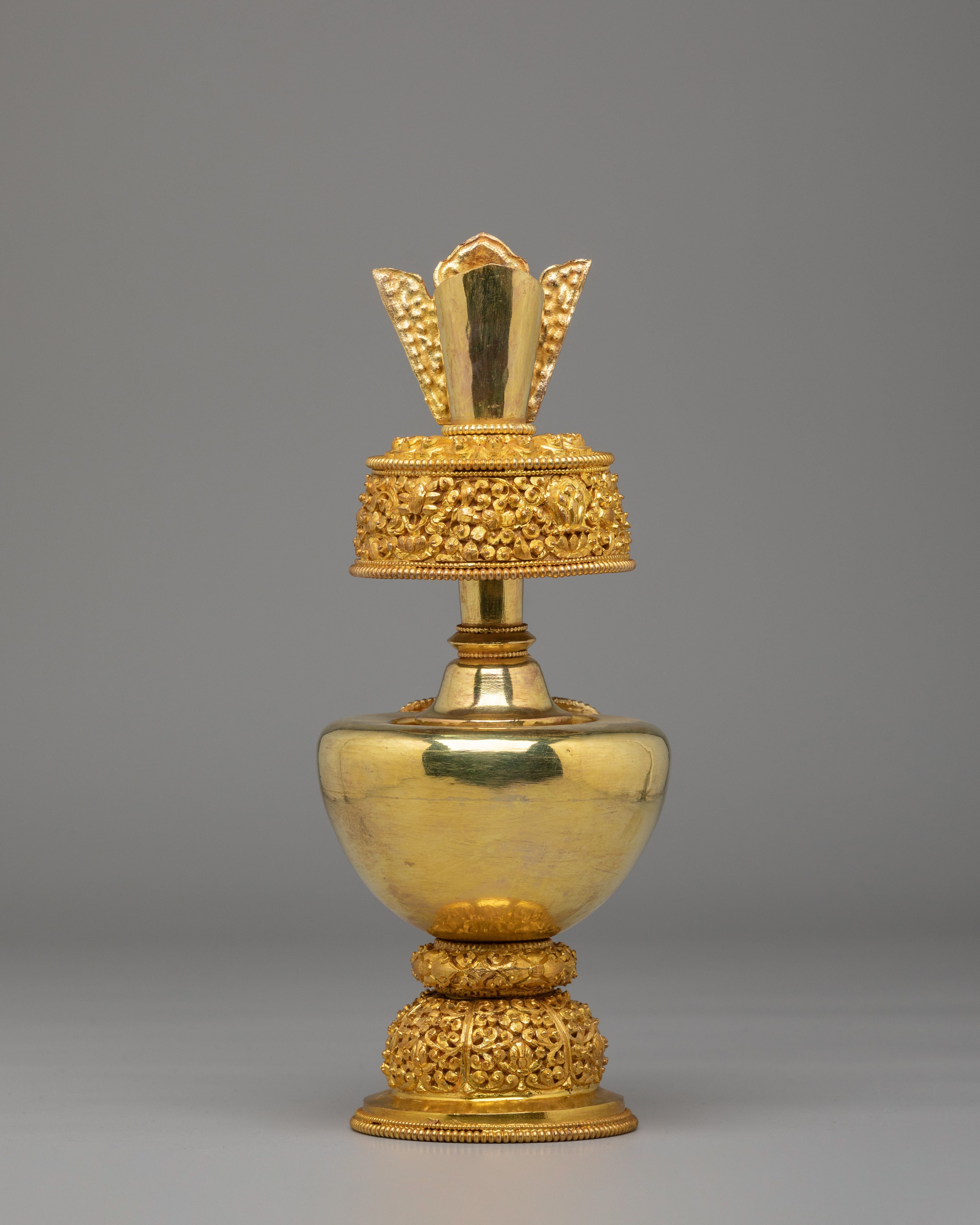 Bhumba Ritual Vessel Set | Gold Plated Copper Bhumba Set