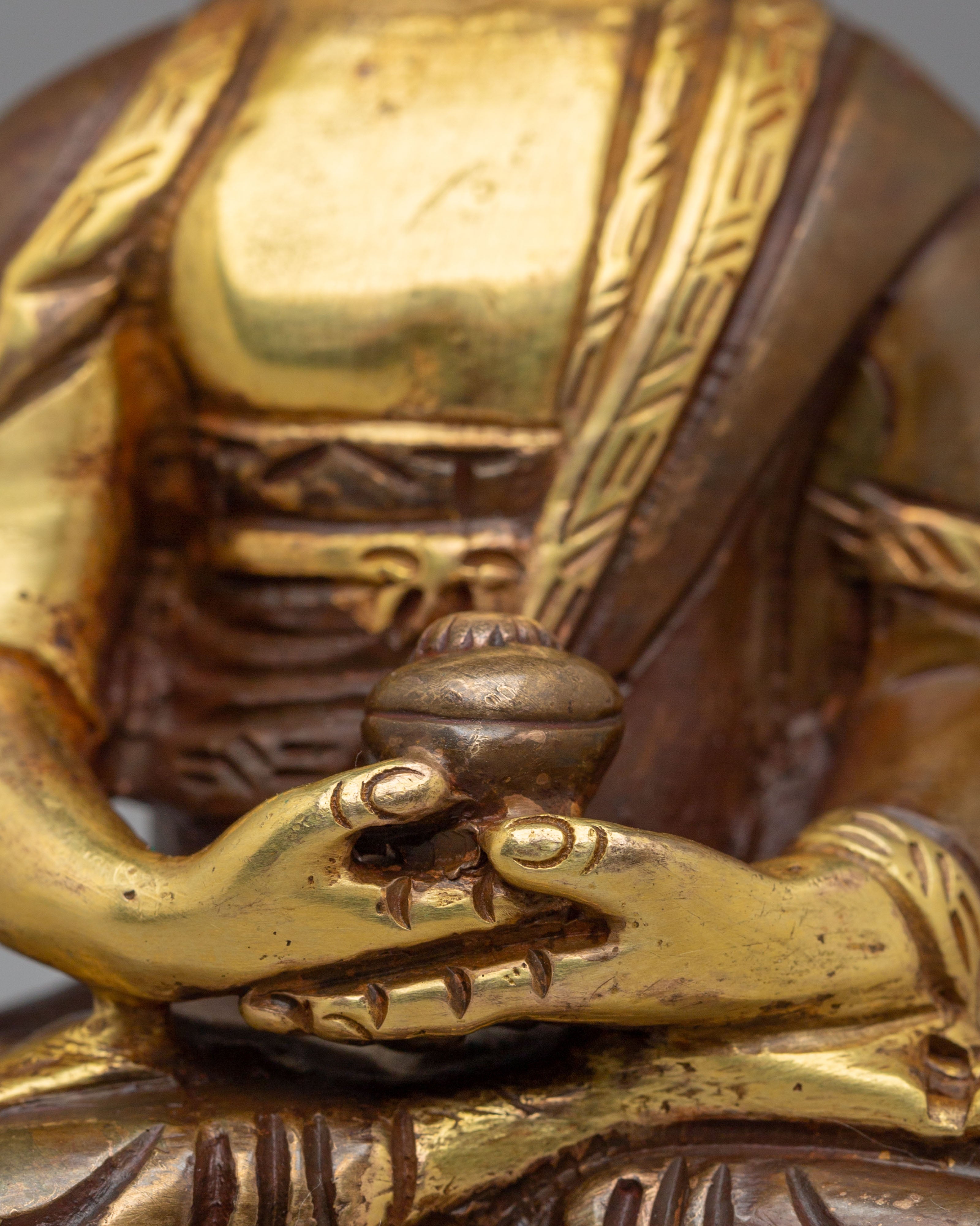 Infinite Light of Amitabha Buddha Statue | Gold Plated Copper Statue