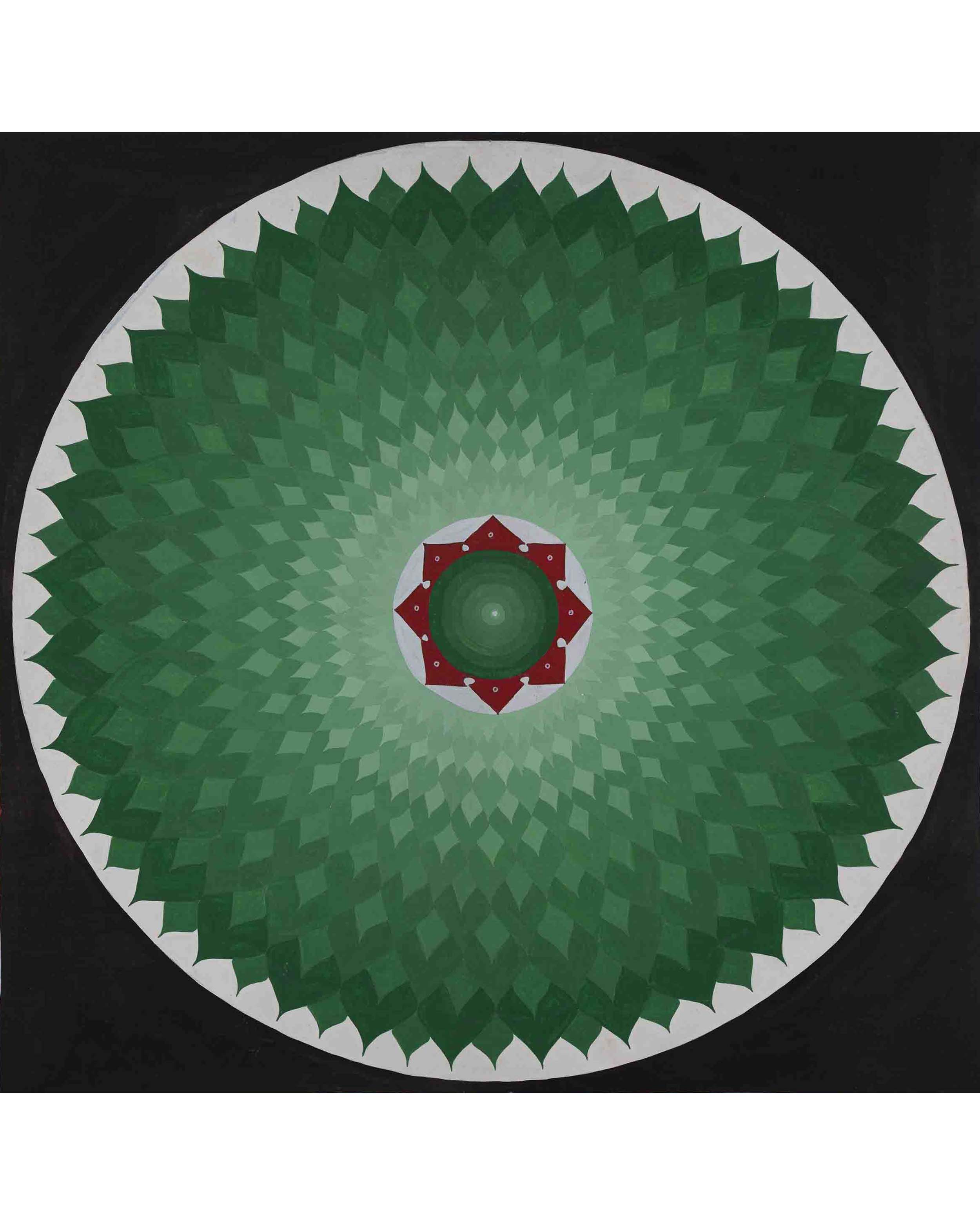 Original Hand-Painted Lotus Om Mantra Mandala