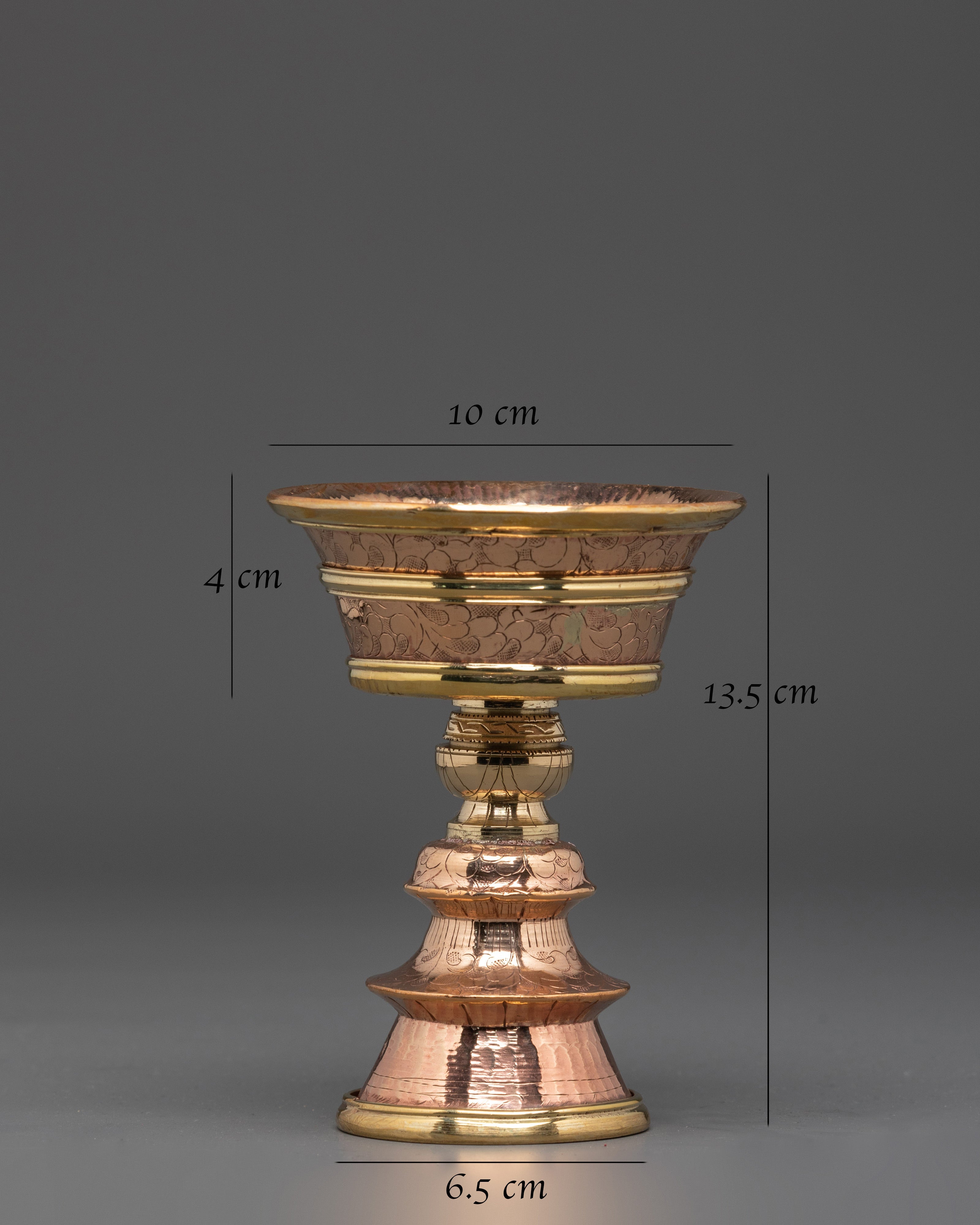 Sacred Buddhist Butter Offering Lamp | Copper Brass Shrine Light