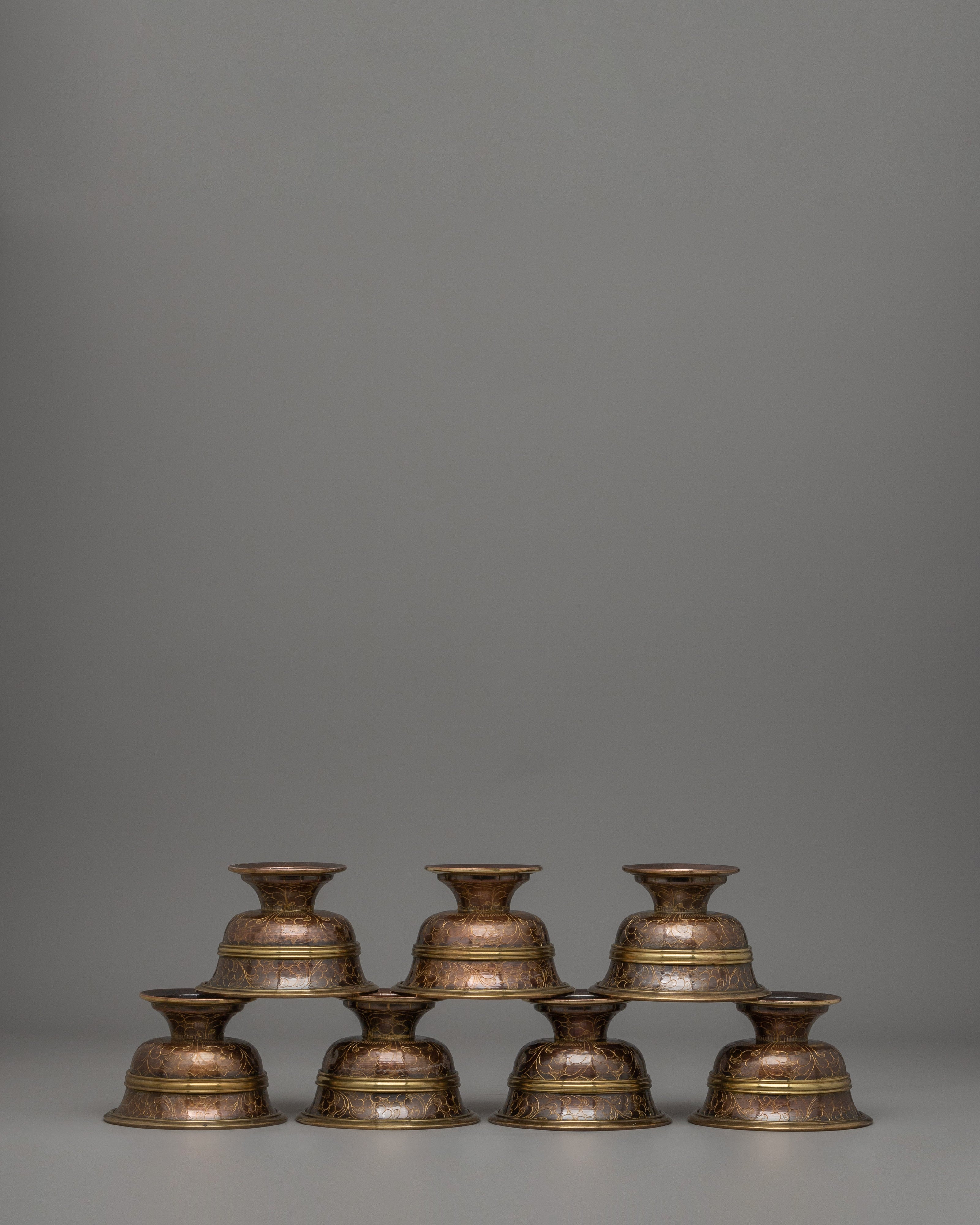 Tibetan Offering Water Bowl Set | Altar, Meditation & Sacred Ritual Offerings
