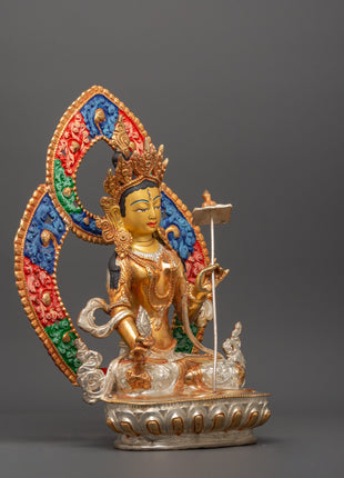 Dukar Deity of Protection and Wisdom Sculpture | Sitatapatra Holding a White Parasol
