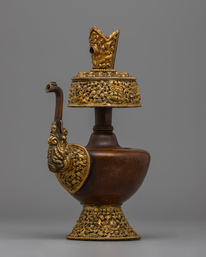 Gold & Silver-Plated Bhumba Ritual Vase |  Spiritual Bhumba Ritual Vase