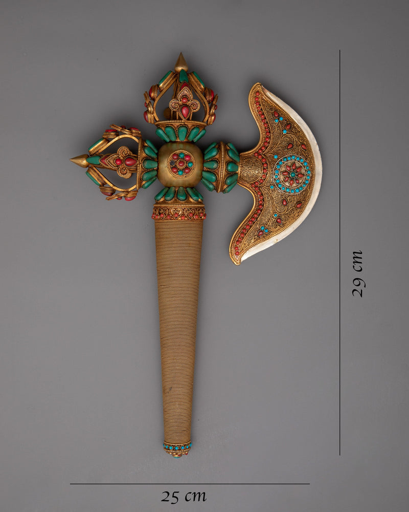 Gold Plated Kartika Axe | Embodying Tibetan Devotion & Art