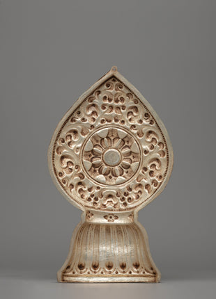Silver-plated Dharma Wheel with Deer Set | Spiritual Decor