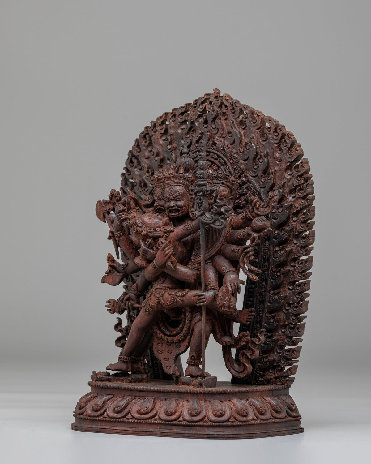 Traditional Chakrasamvara Sculpture | Handcrafted Wooden Artwork