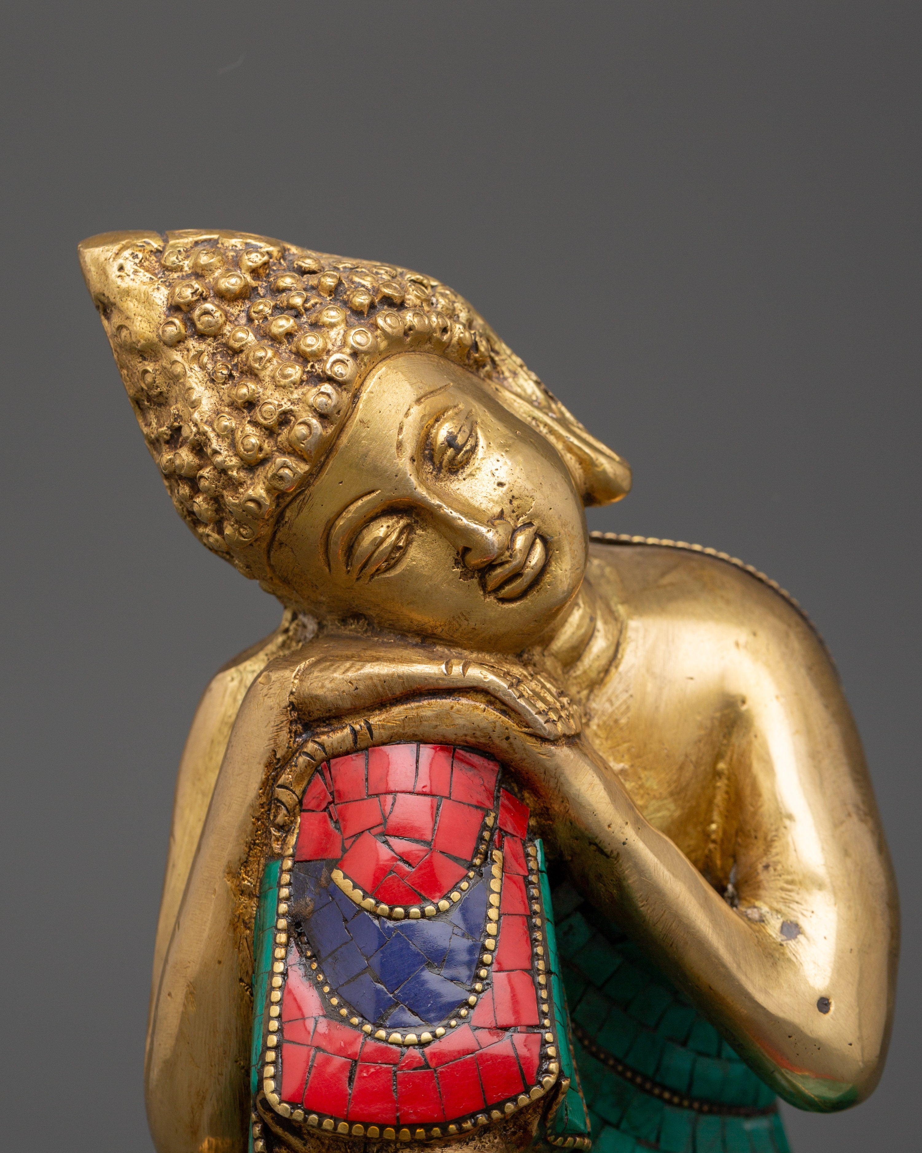 Handcrafted Brass Resting Buddha Statue | Peaceful Buddha Figurine