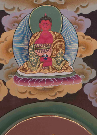 Original Hand-Painted White Tara With Other Bodhisattvas | Protector of Life, Love, and Liberation