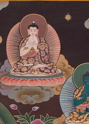 Original Hand-Painted White Tara With Other Bodhisattvas | Protector of Life, Love, and Liberation