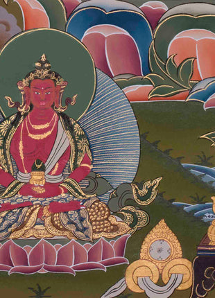 Original Hand-Painted White Tara With Other Bodhisattvas | Protector of Life, Love, and Liberation