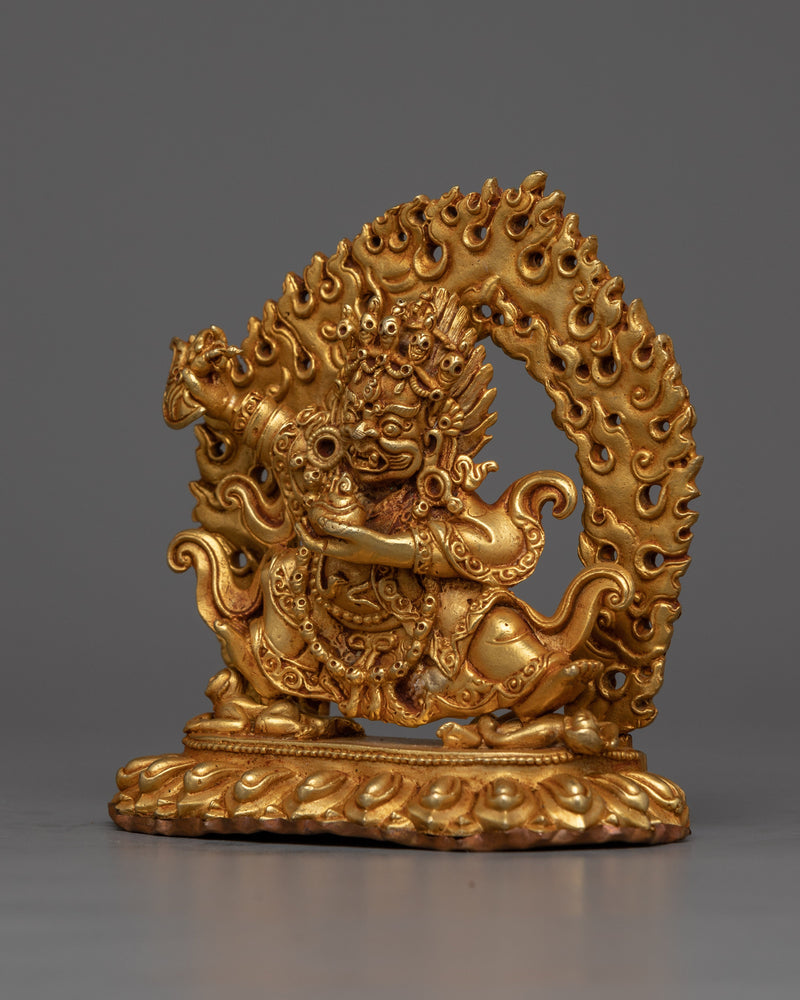 Machine Made Mahakala Bernagchen Statue | Protective Deity Figurine