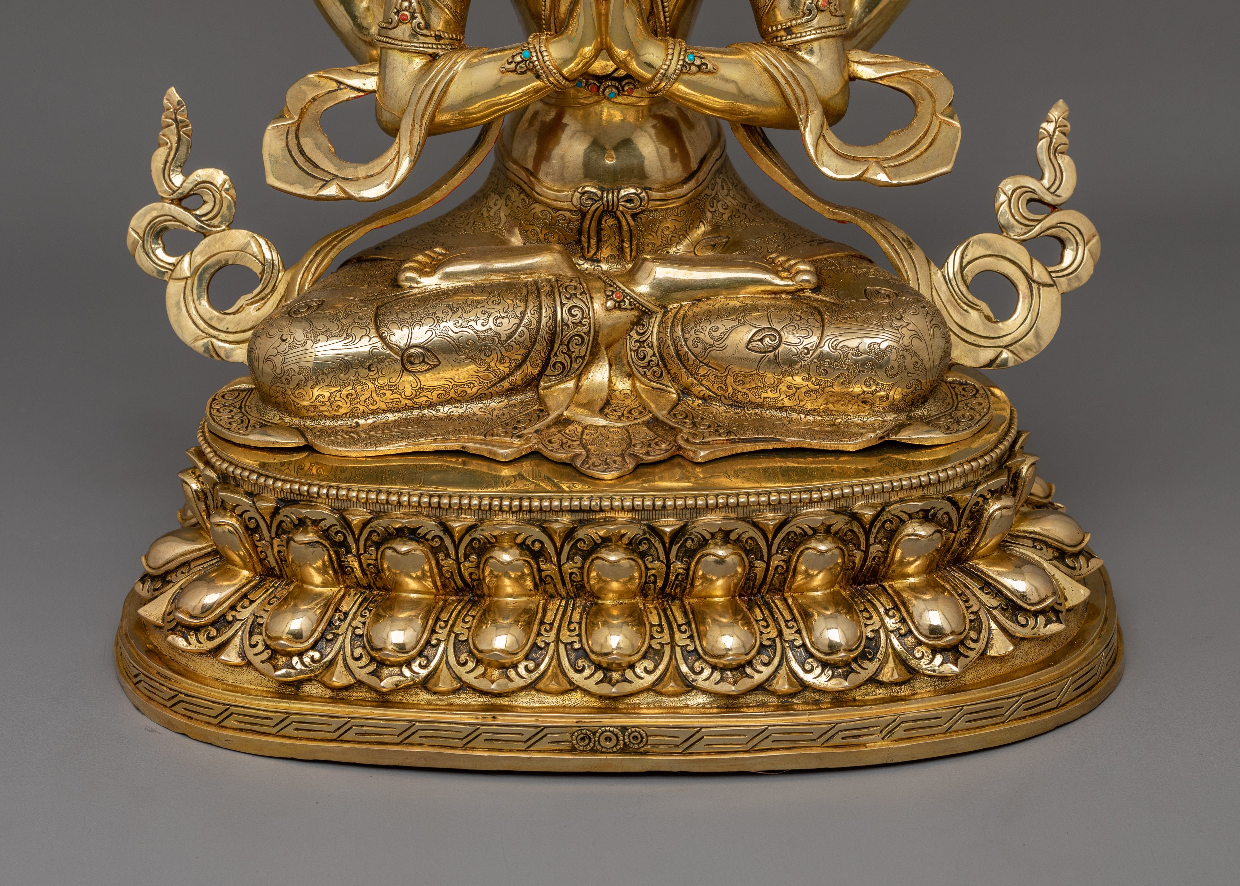 Meditating Four-Armed Chenrezig Statue | Tibetan Buddha of Compassion and Healing