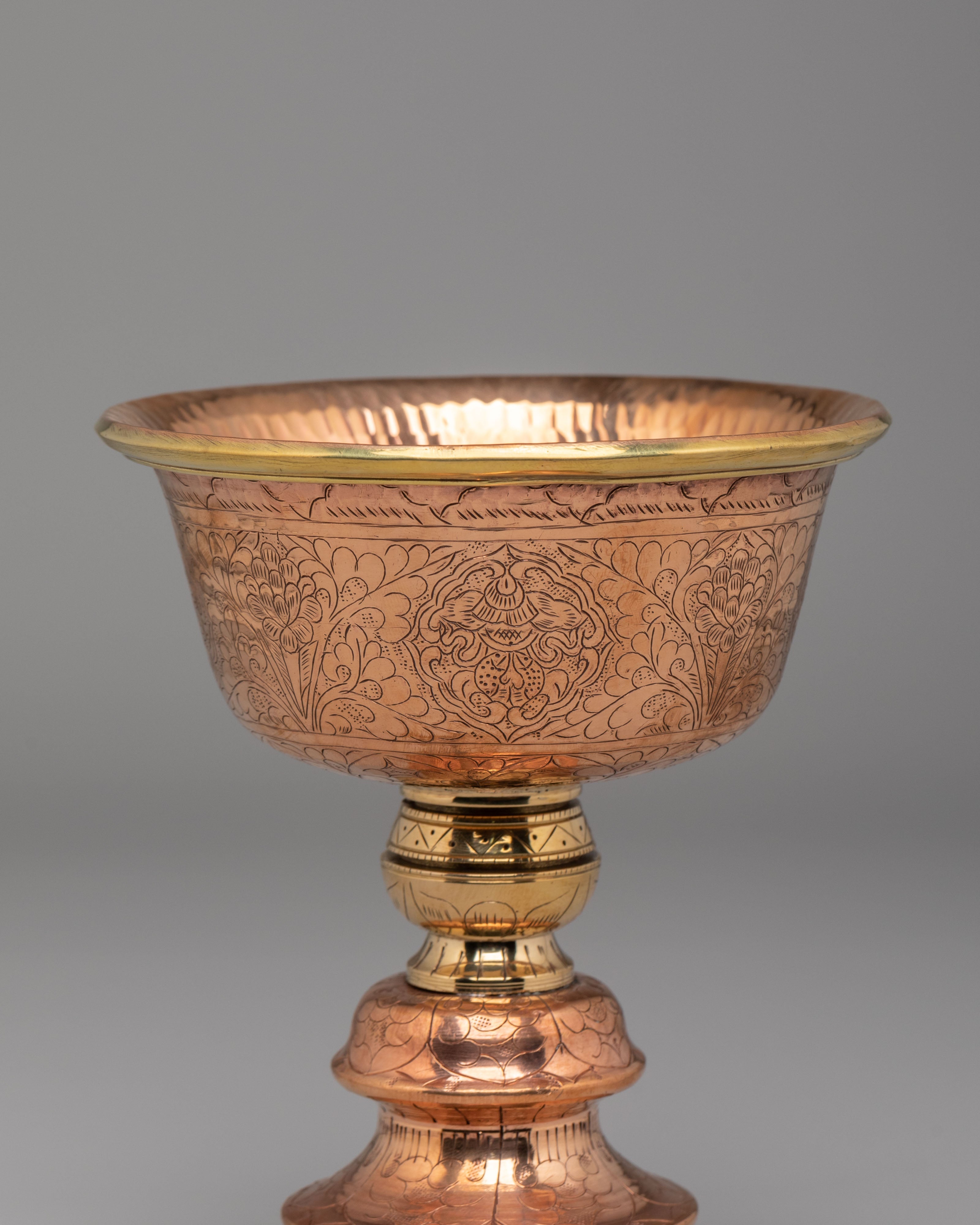 Sacred Ritual Butter Lamp | Handcrafted Tibetan Offering Bowl