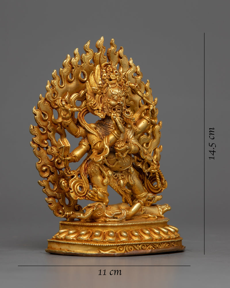 6-armed Mahakala Statue | Mini Machine Made Sculpture