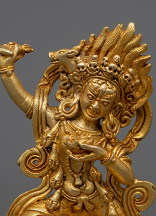 Machine Made Dorje Phagmo Statue | Gold Plated Tibetan Art