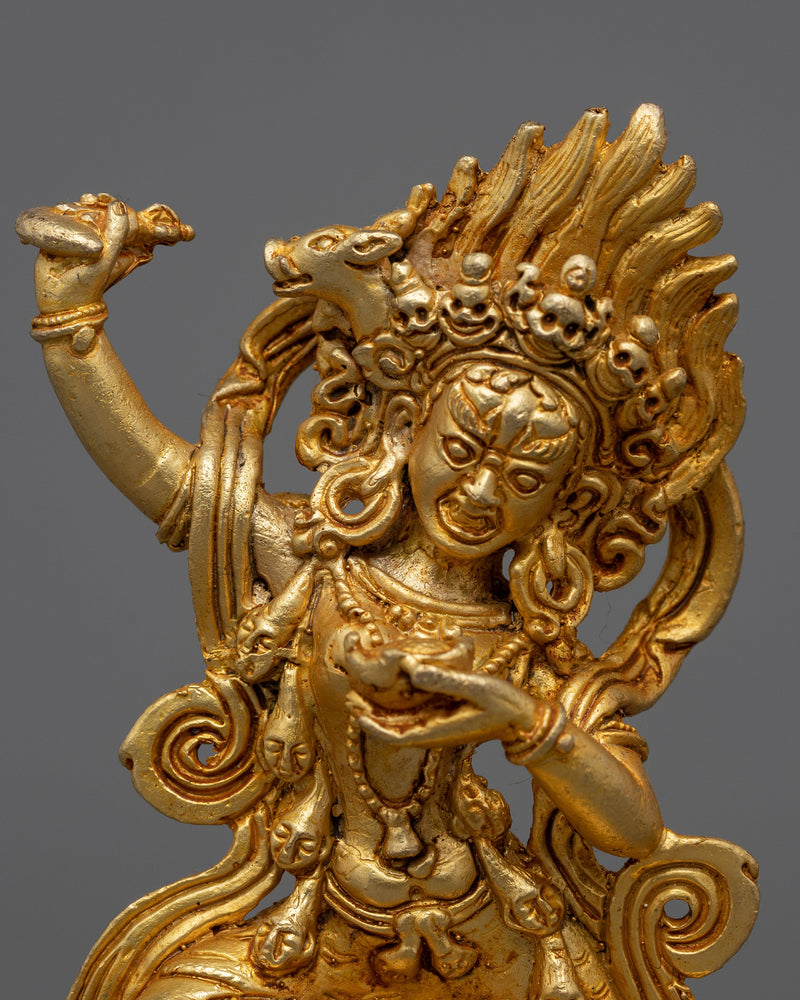 Machine Made Dorje Phagmo Statue | Gold Plated Tibetan Art