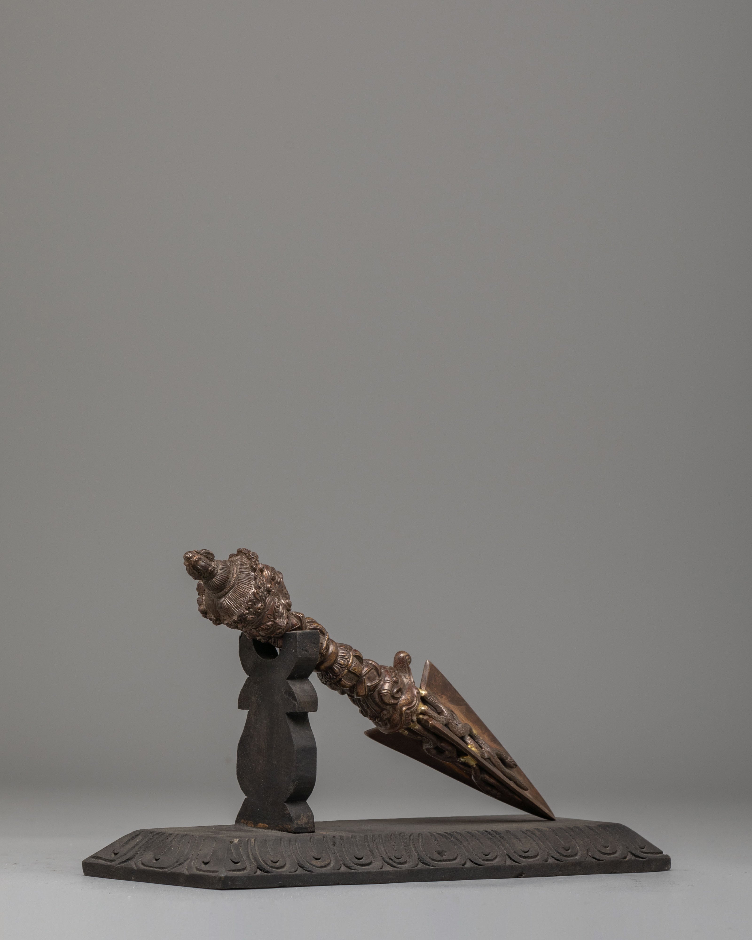 Ritual Phurba Dagger With Stand | Sacred Vajrayana Ceremonial Blade