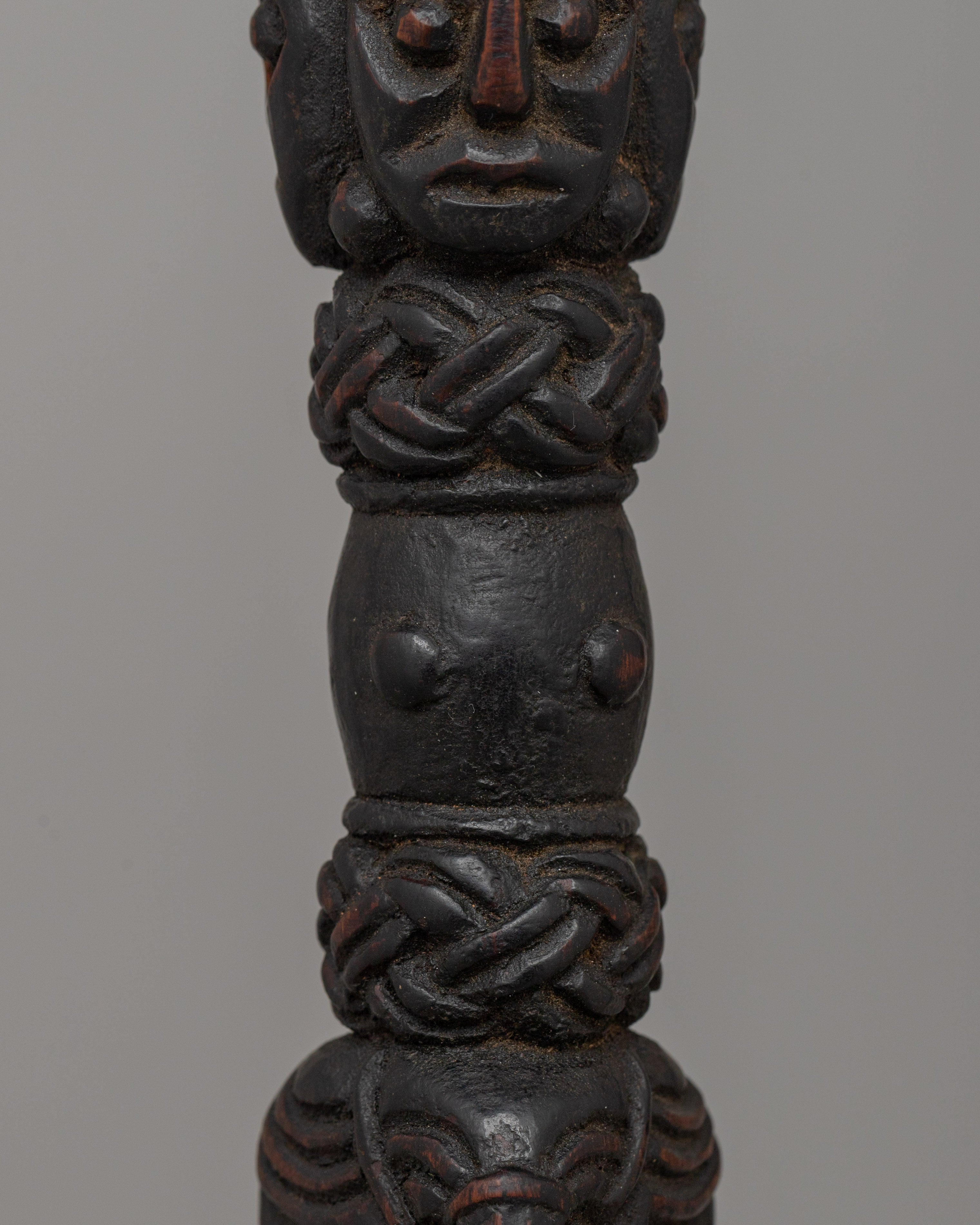 Hand-Carved Wooden Dorje Phurba | Sacred Energy Symbol