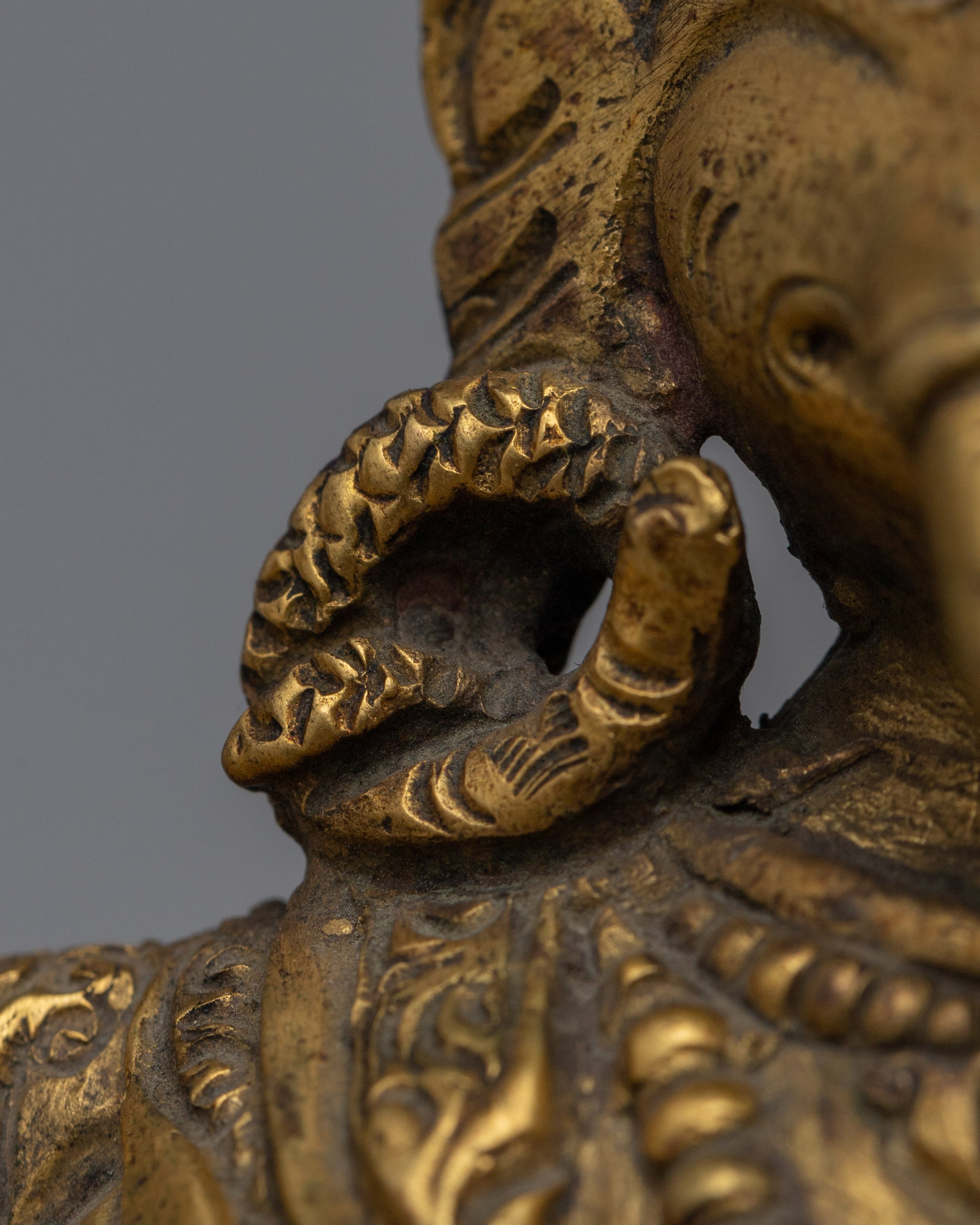 Antique Multi-Armed Ganesha Copper Statue | Spiritual Décor and Meditation