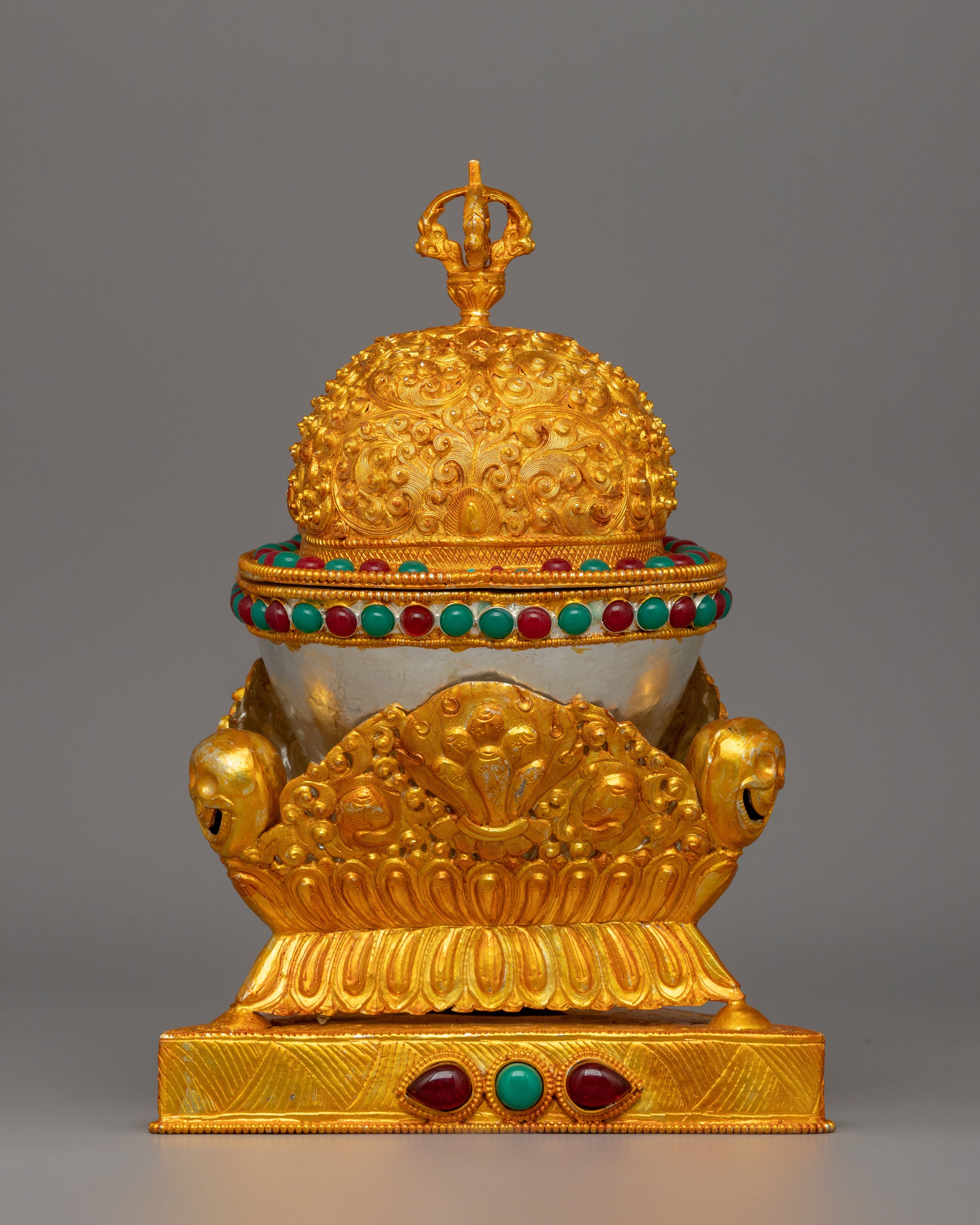 Hand-carved Kapala for Shrine | A Sacred Ritual Offering Bowl