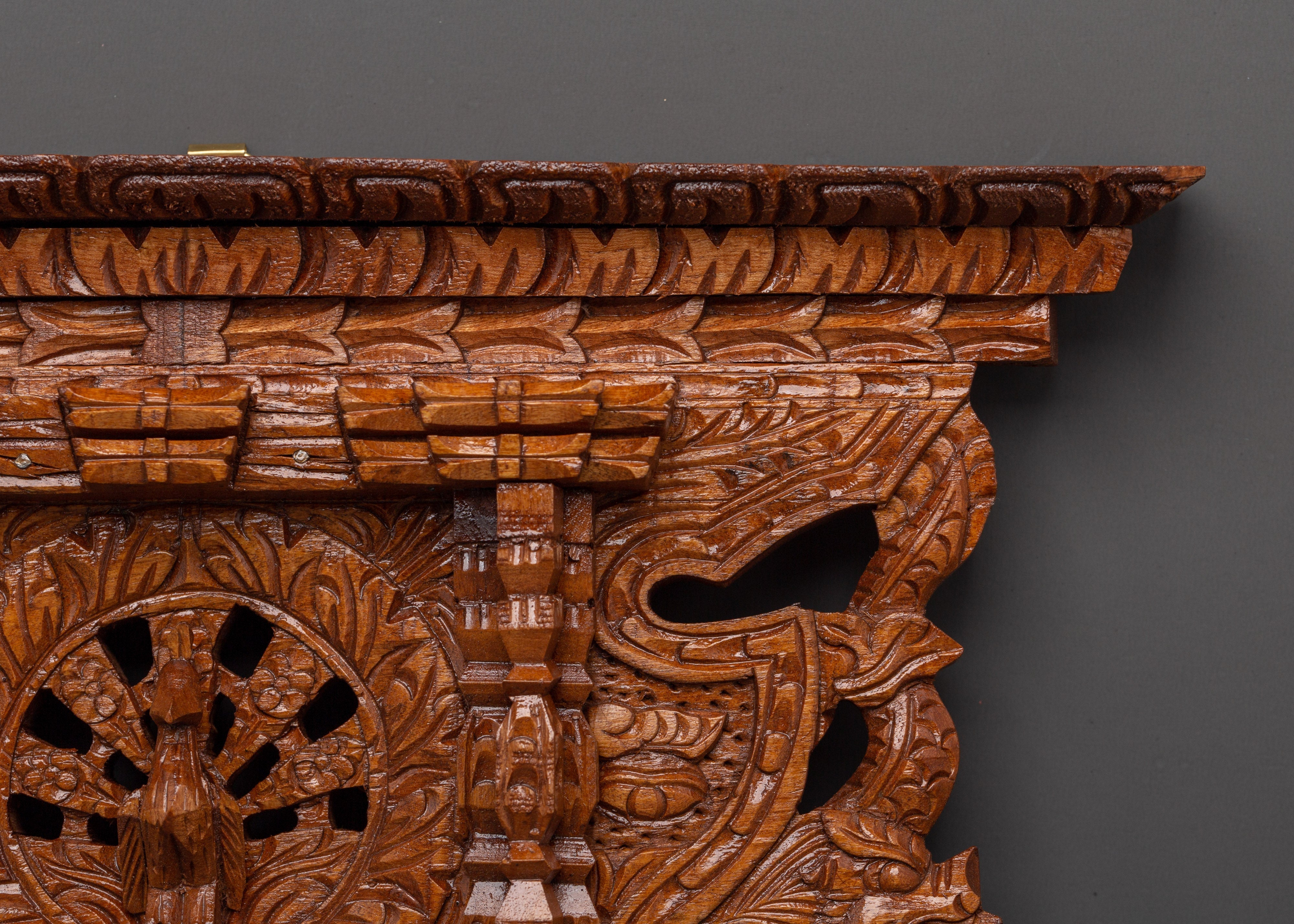 Peacock Motif Wooden Wall Art | Handcrafted Decorative Art