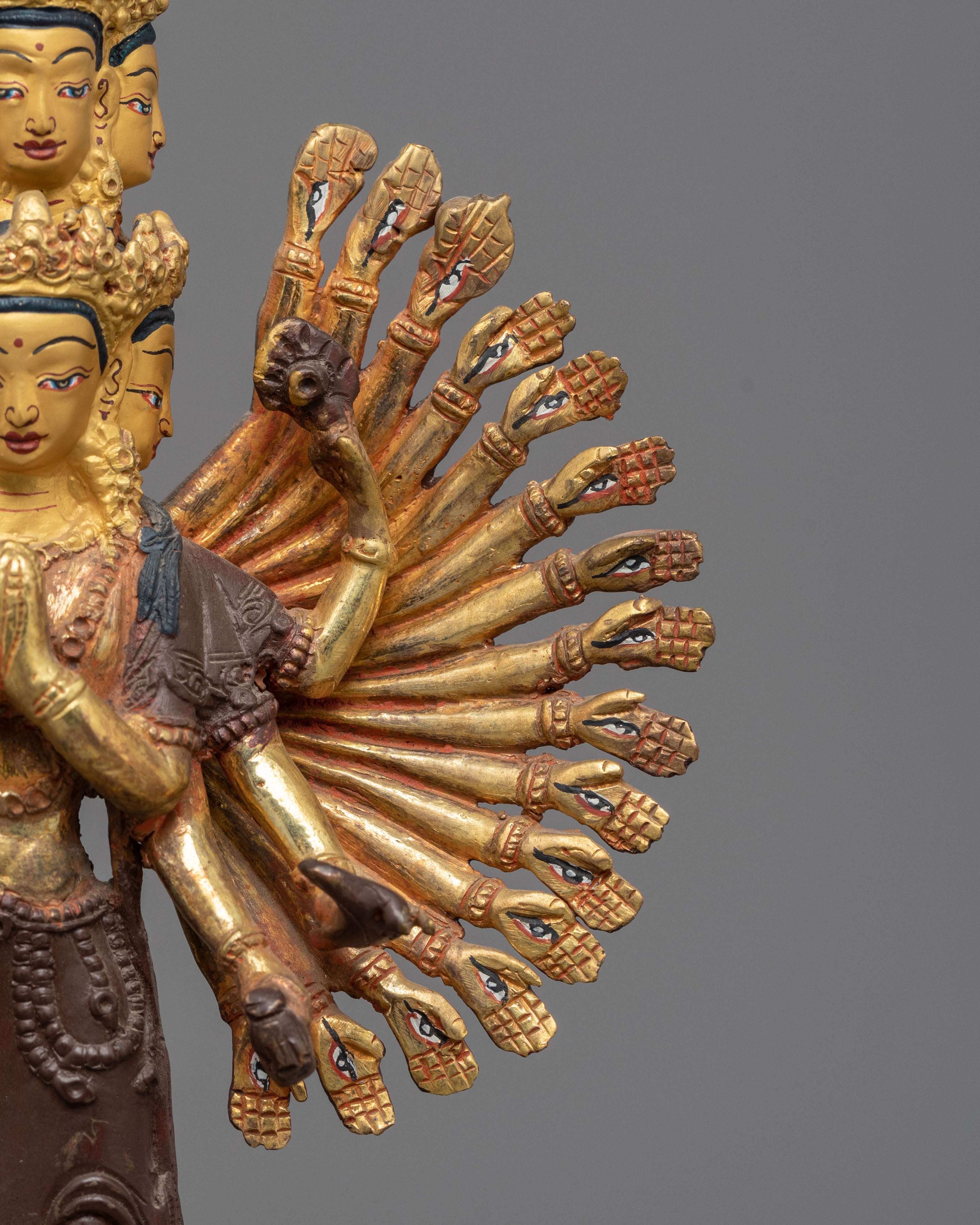 Nepalese Thousand Armed Chenrezig Statue | Avalokiteshvara Buddhist Art