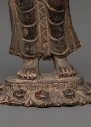 Vajrasattva Statue in Antique Copper Finish | Tibetan Deity of Purification