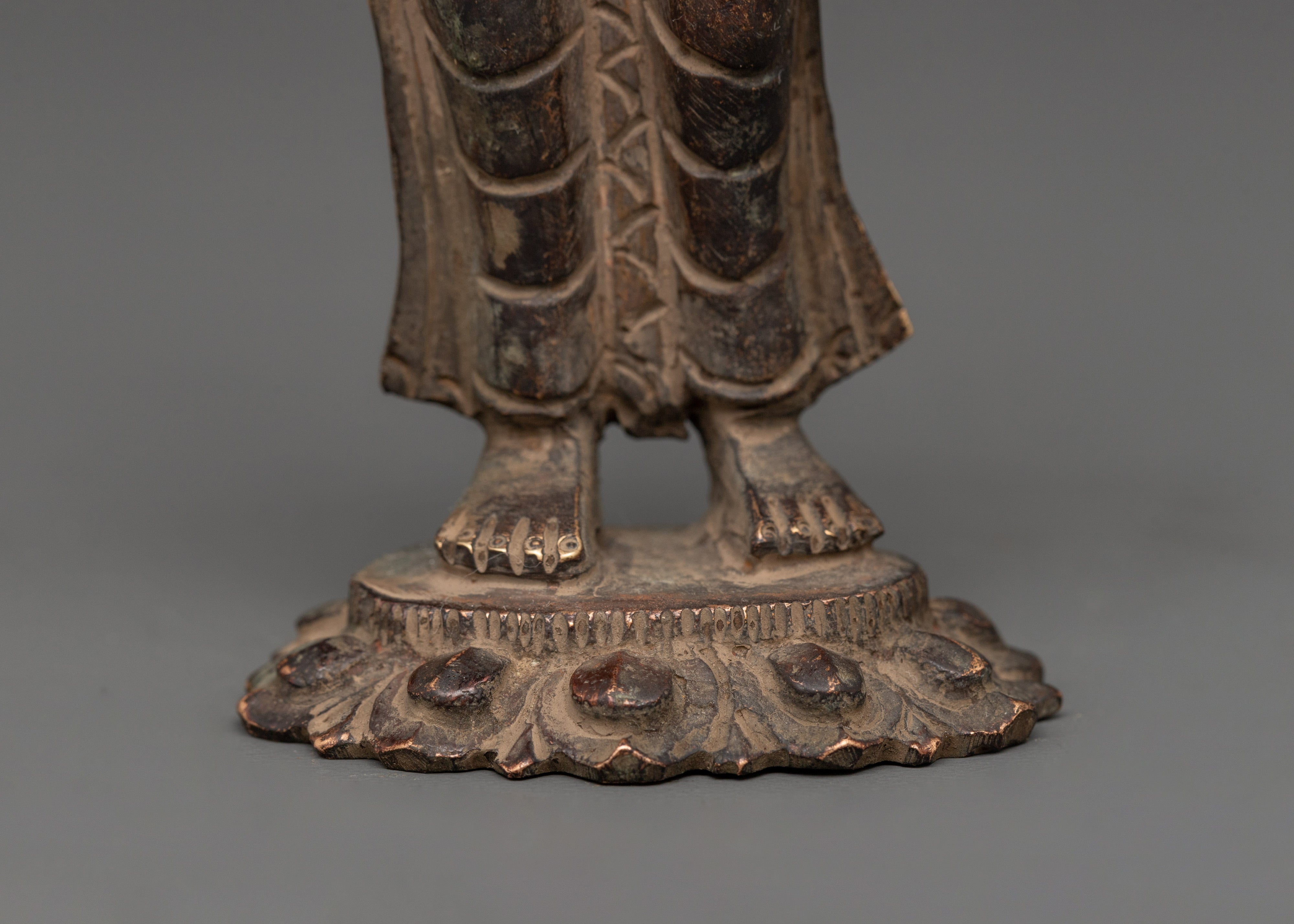 Vajrasattva Statue in Antique Copper Finish | Tibetan Deity of Purification