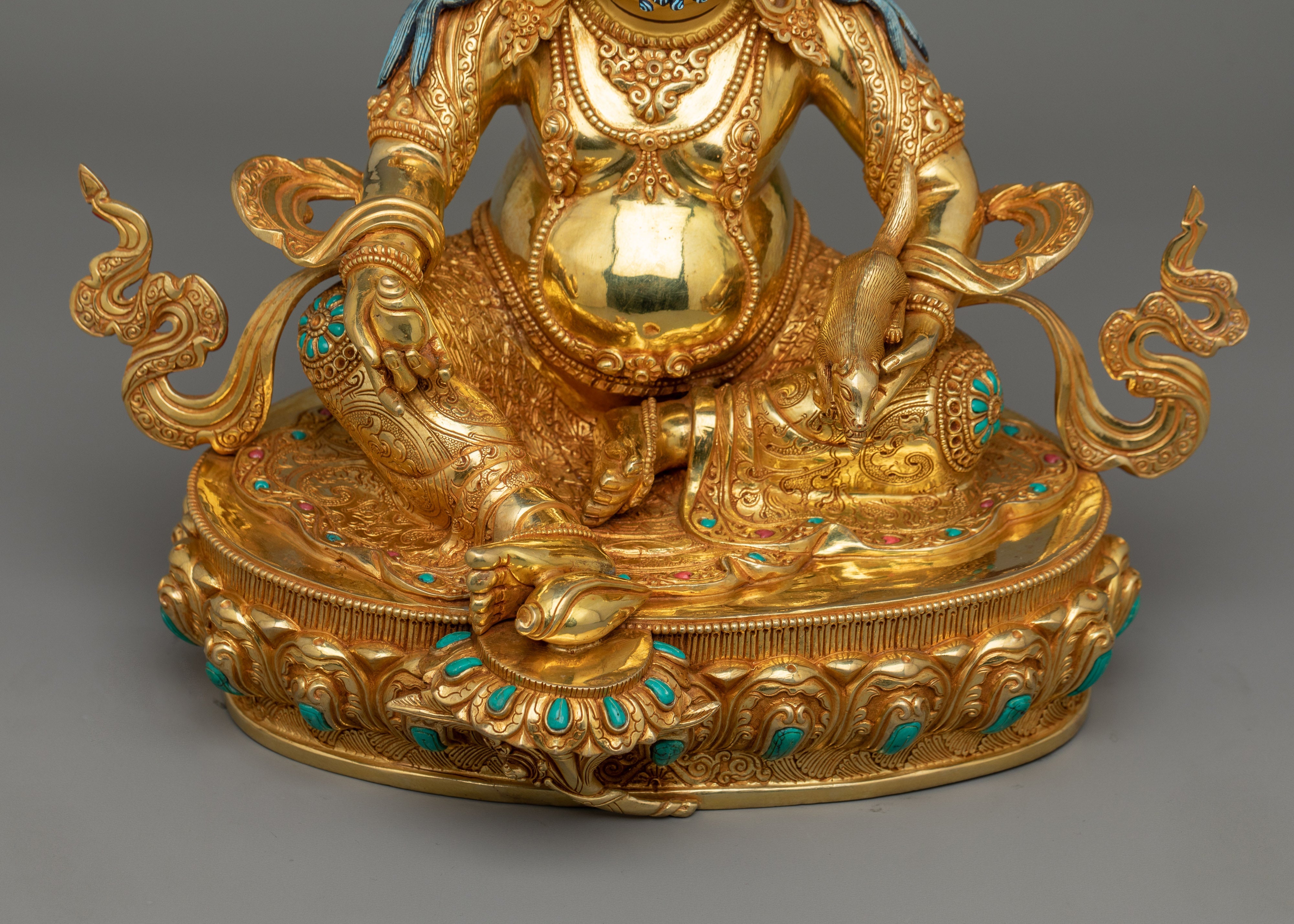 Handmade Statue of Wealth Deity Dzambhala | Guardian of Fortune