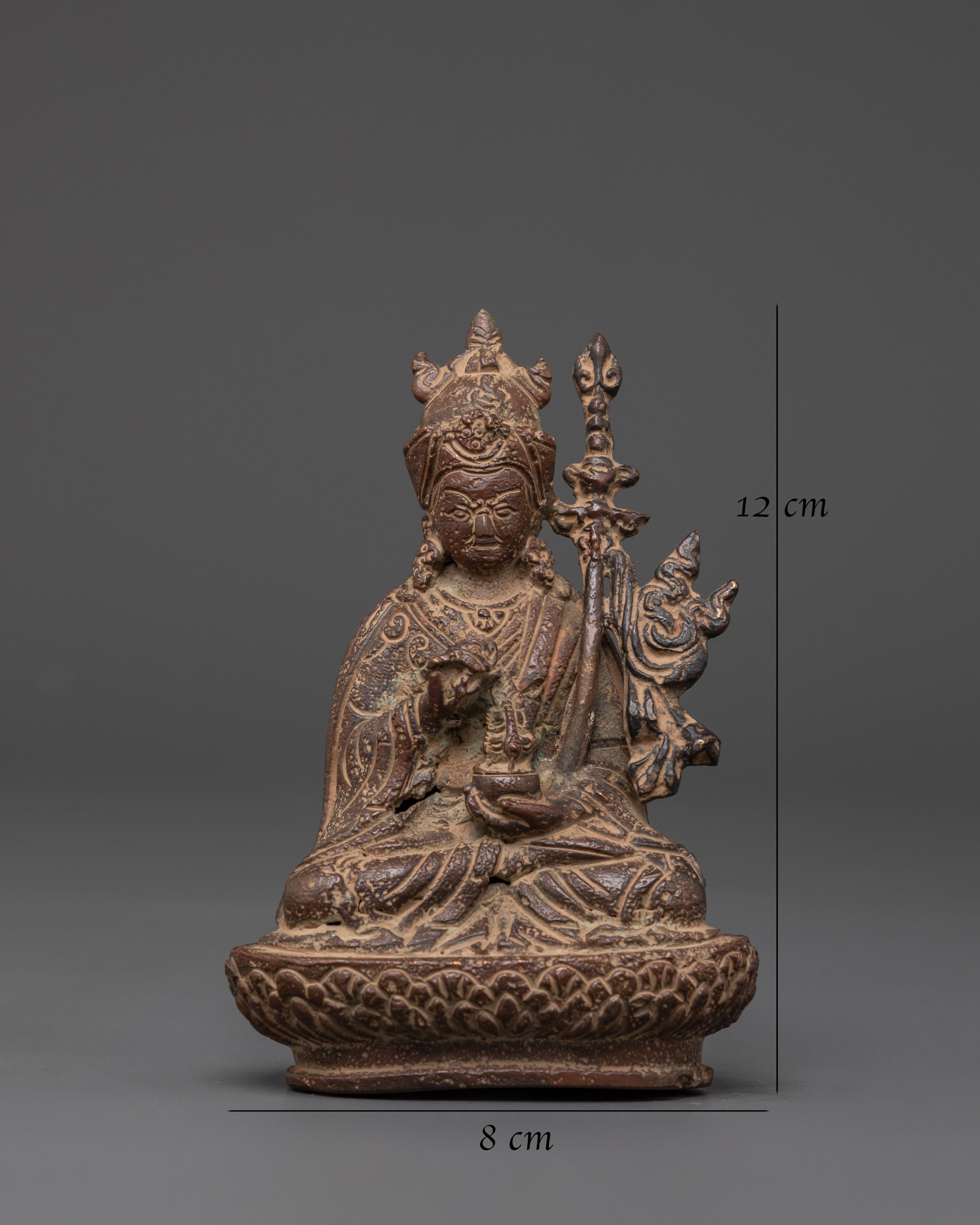 Handcrafted Guru Rinpoche Statue | Copper with Antique Finishing