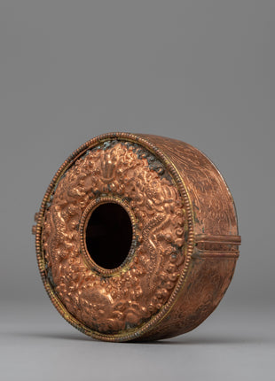 Handcrafted Precious Copper Ghau Box | Sacred Tibetan Jewelry Decor