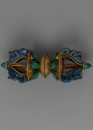Bell And Dorje Vajra Set | Sacred Sound and Symbol with the Turquoise, Coral Stone Settings