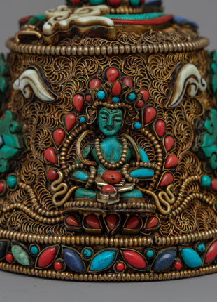 Bell And Dorje Vajra Set | Sacred Sound and Symbol with the Turquoise, Coral Stone Settings