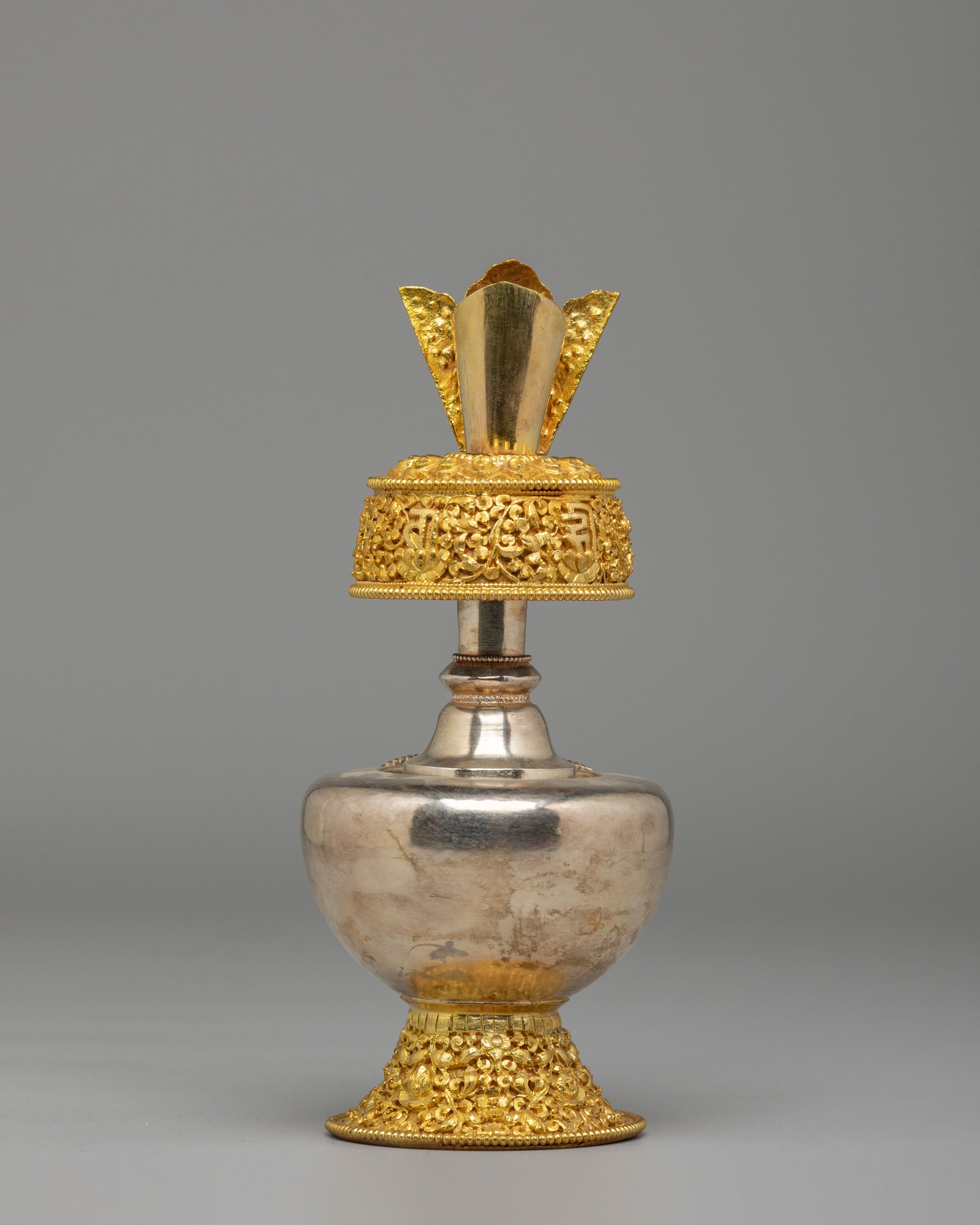 Spiritual Handcrafted Ritual Bhumba Set | Gold and Silver Plated Bhumba