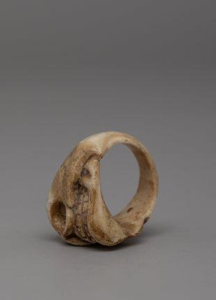 Hand-carved Buffalo Bone Ring with Intricate Details | Symbol of Strength and Individuality