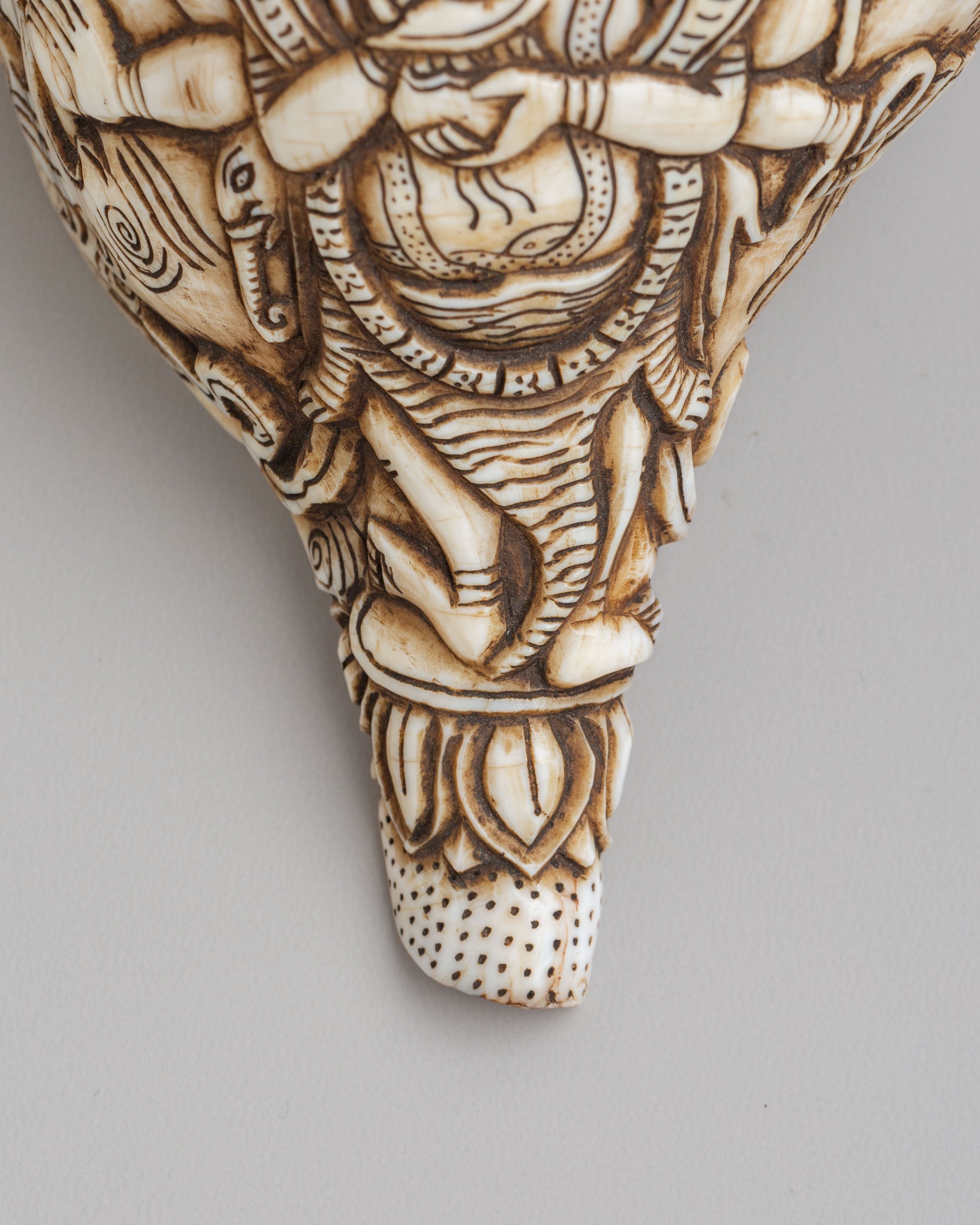 Traditional Sacred Buddhist Conch Shell | Handcrafted Ritual Tool