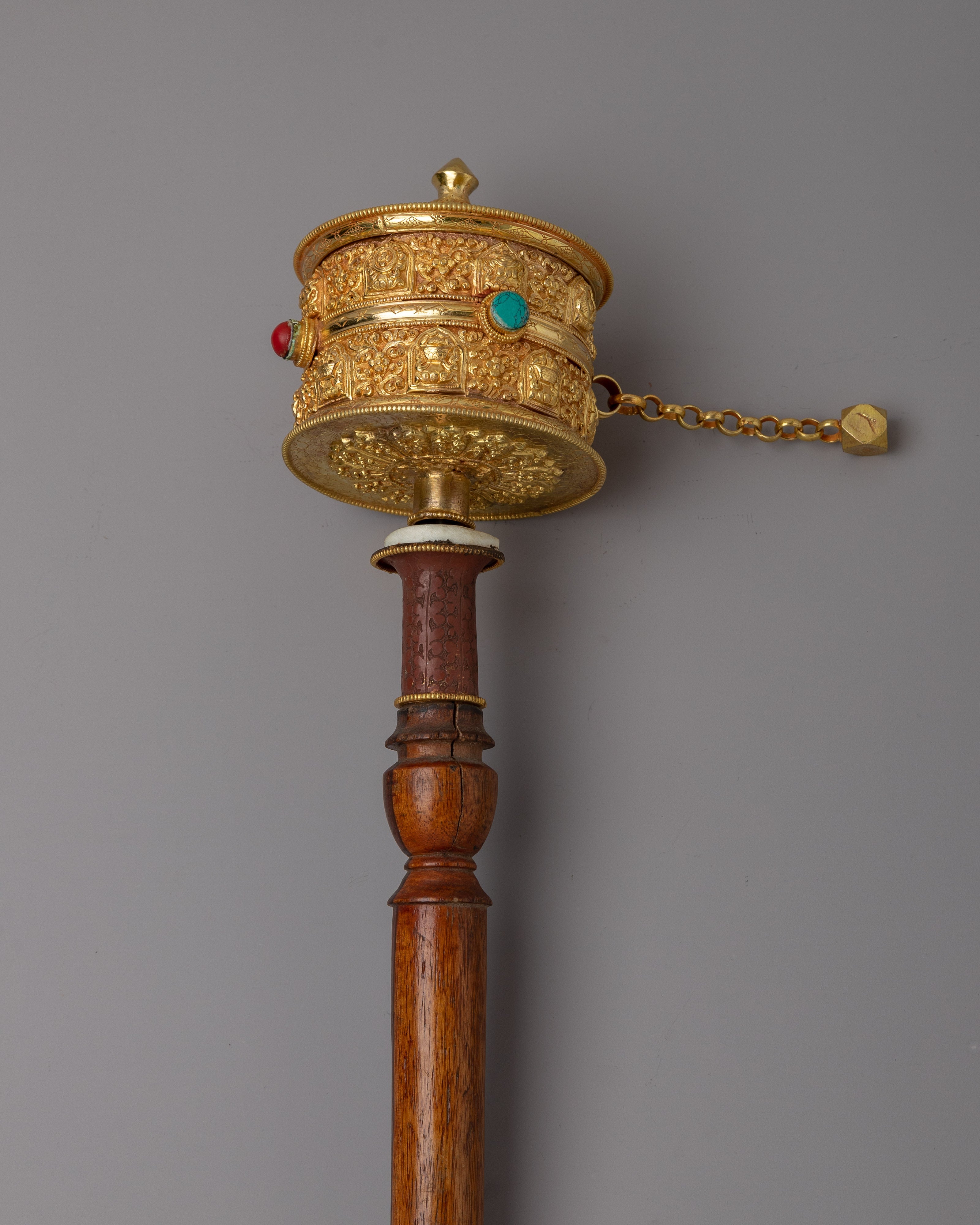 Gold Hand Held Prayer Wheel