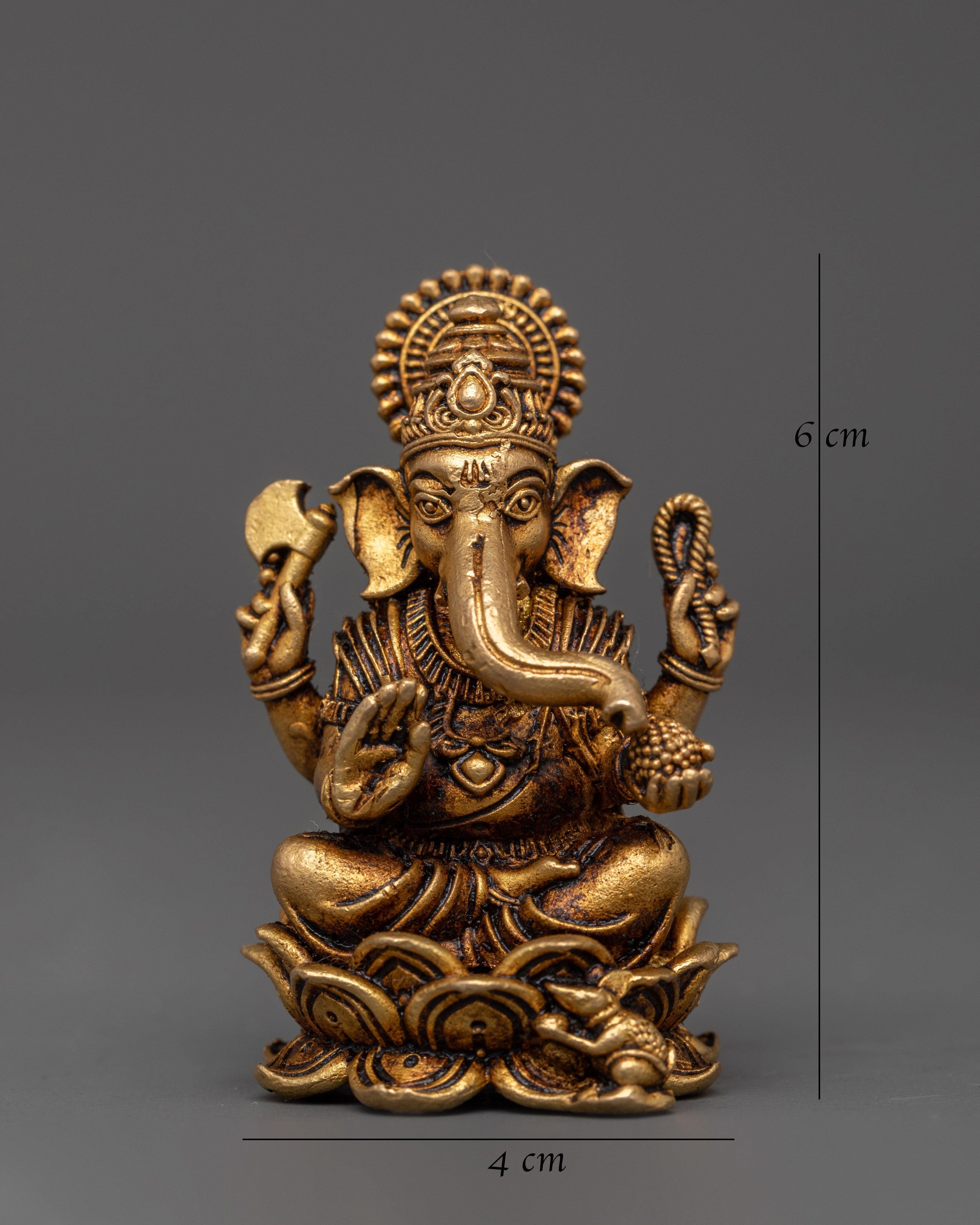 Brass Ganesh Statue with Halo | Ganesha Idol for Wisdom, Guidance & Protection