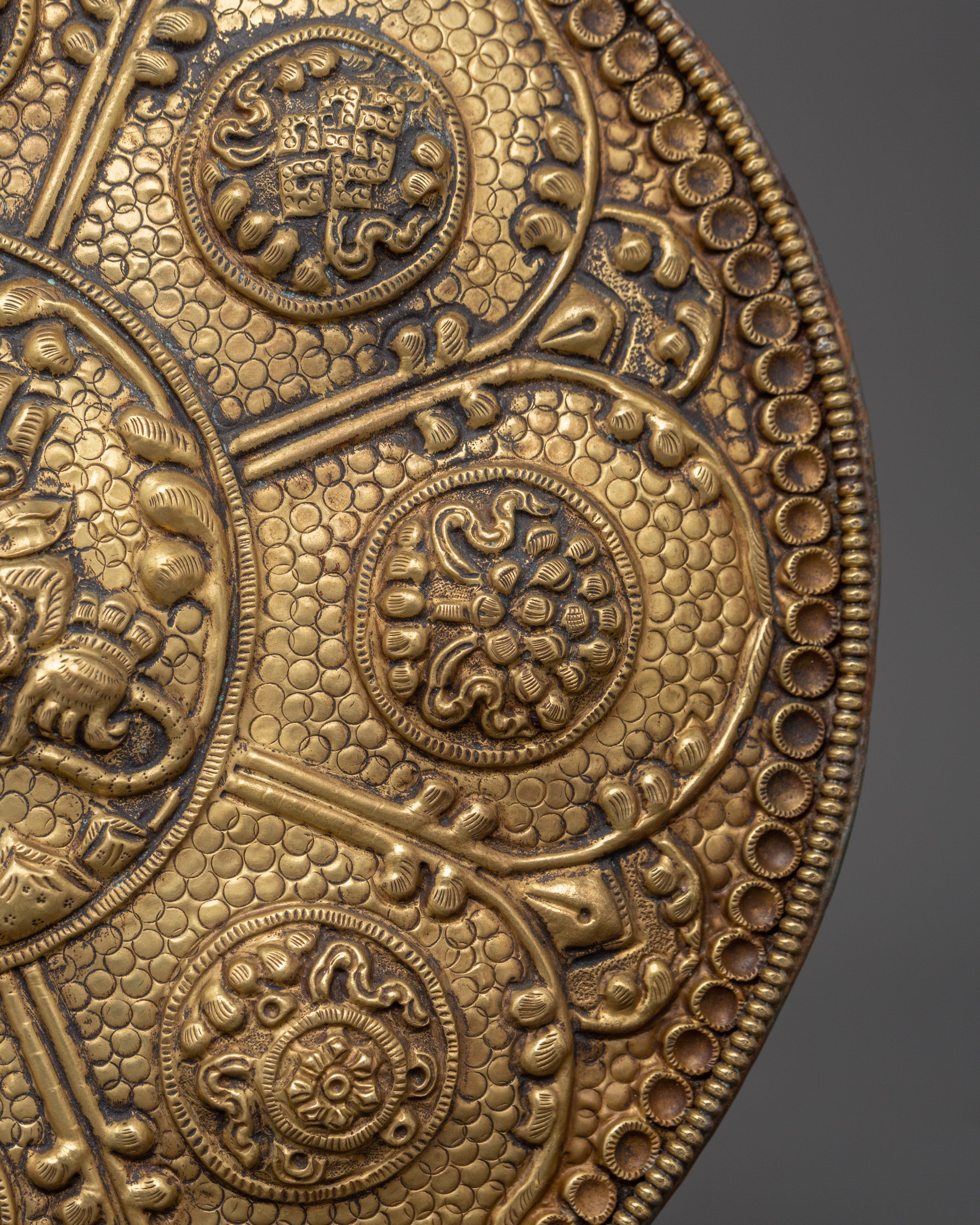 Brass Wall Hanging with Mahakala | Protection and Blessing