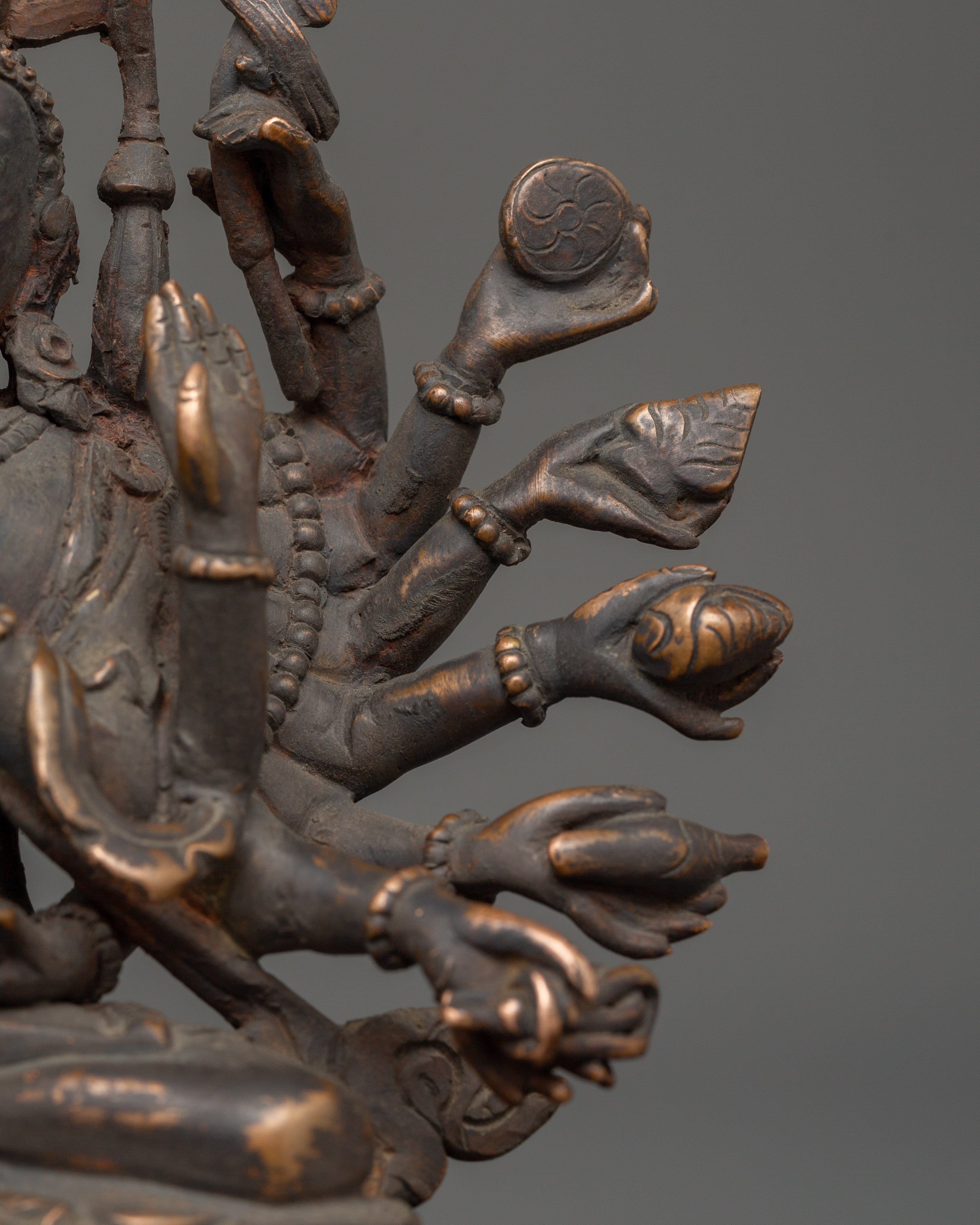 Antique Copper Chundi Statue | Buddhist Deity of Compassion & Prosperity