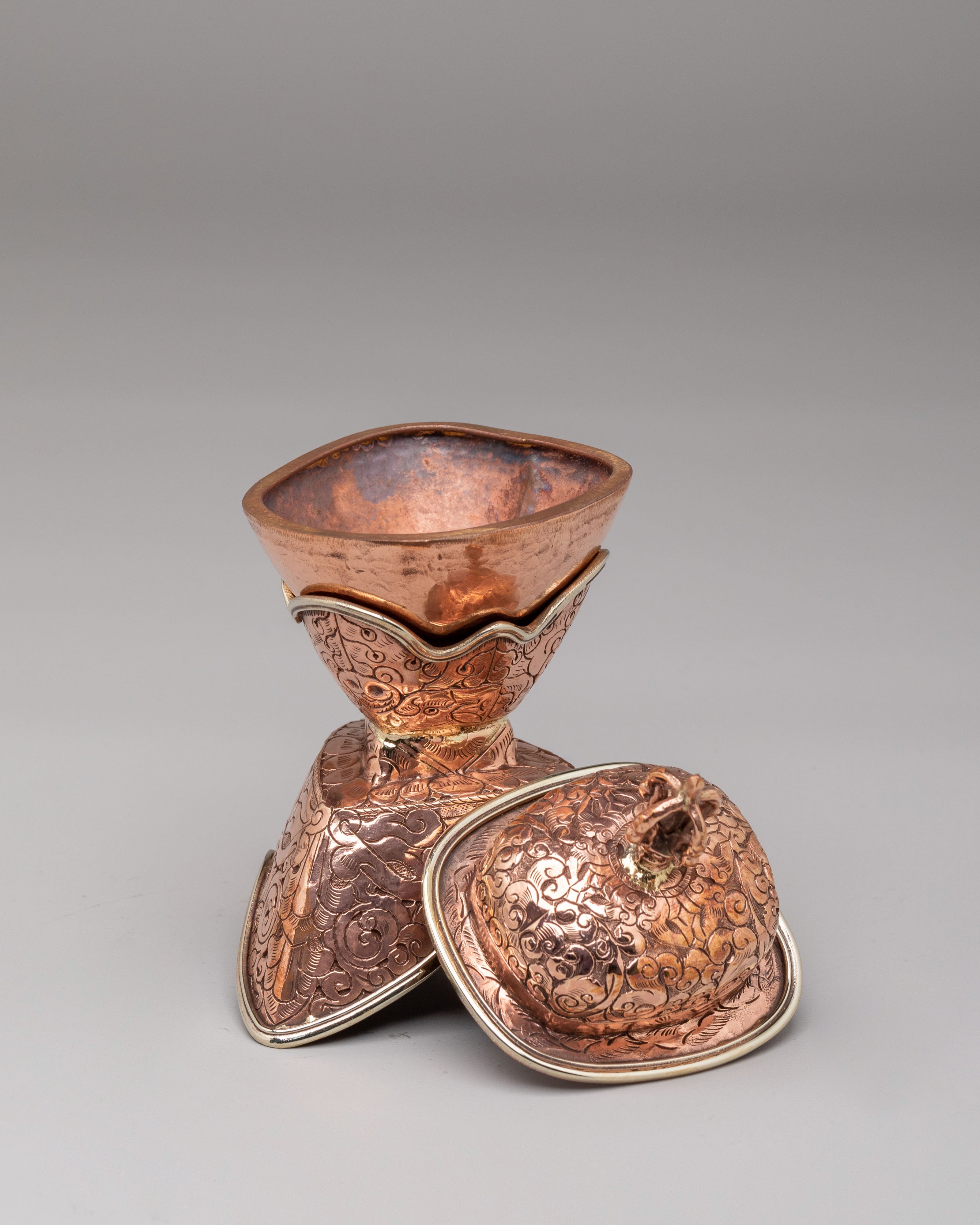 Ceremonial Kapala Set | Traditional Buddhist Ritual Vessels