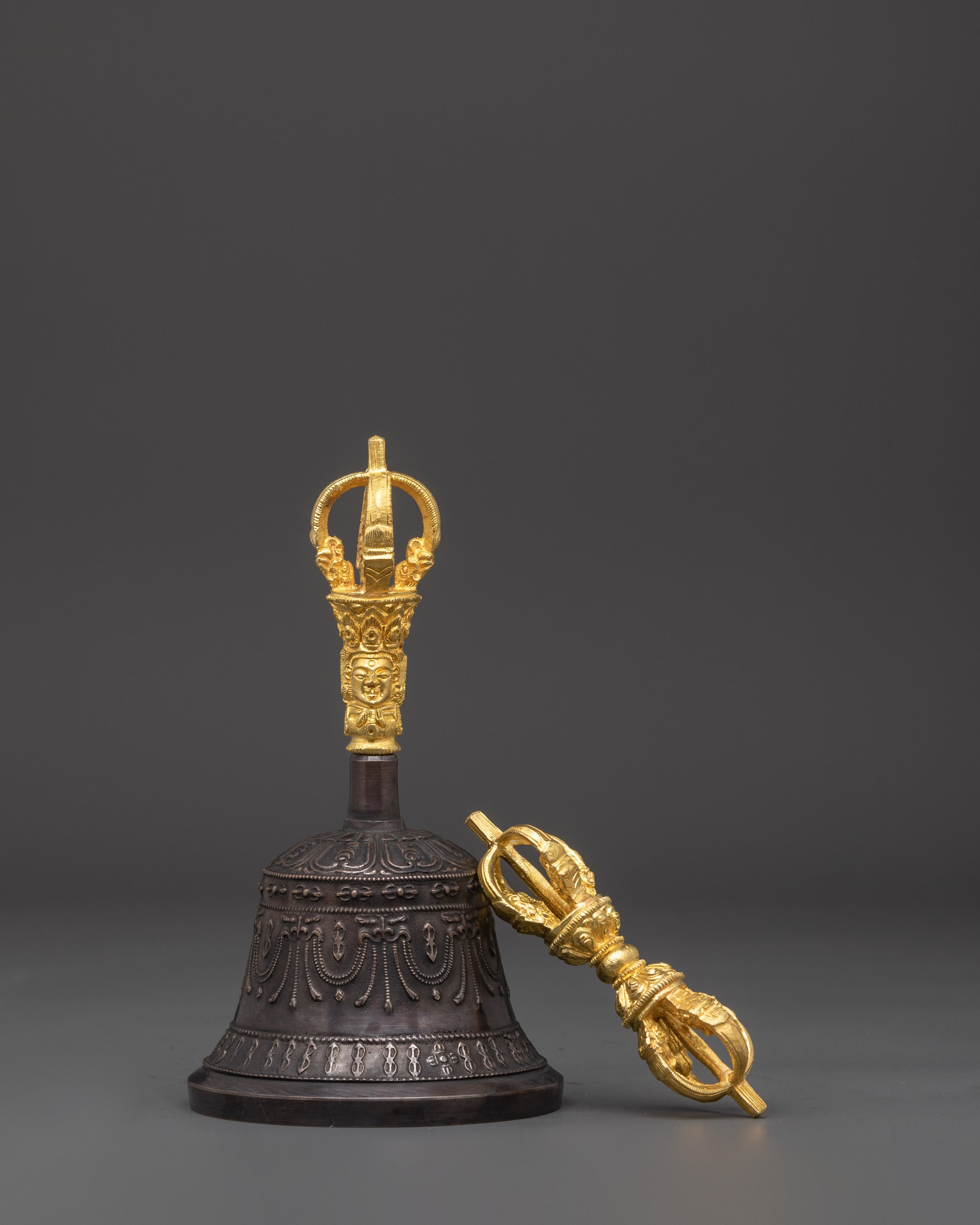 Sacred Meditation Bell and Vajra Set | Traditional Buddhist Ritual Instrument