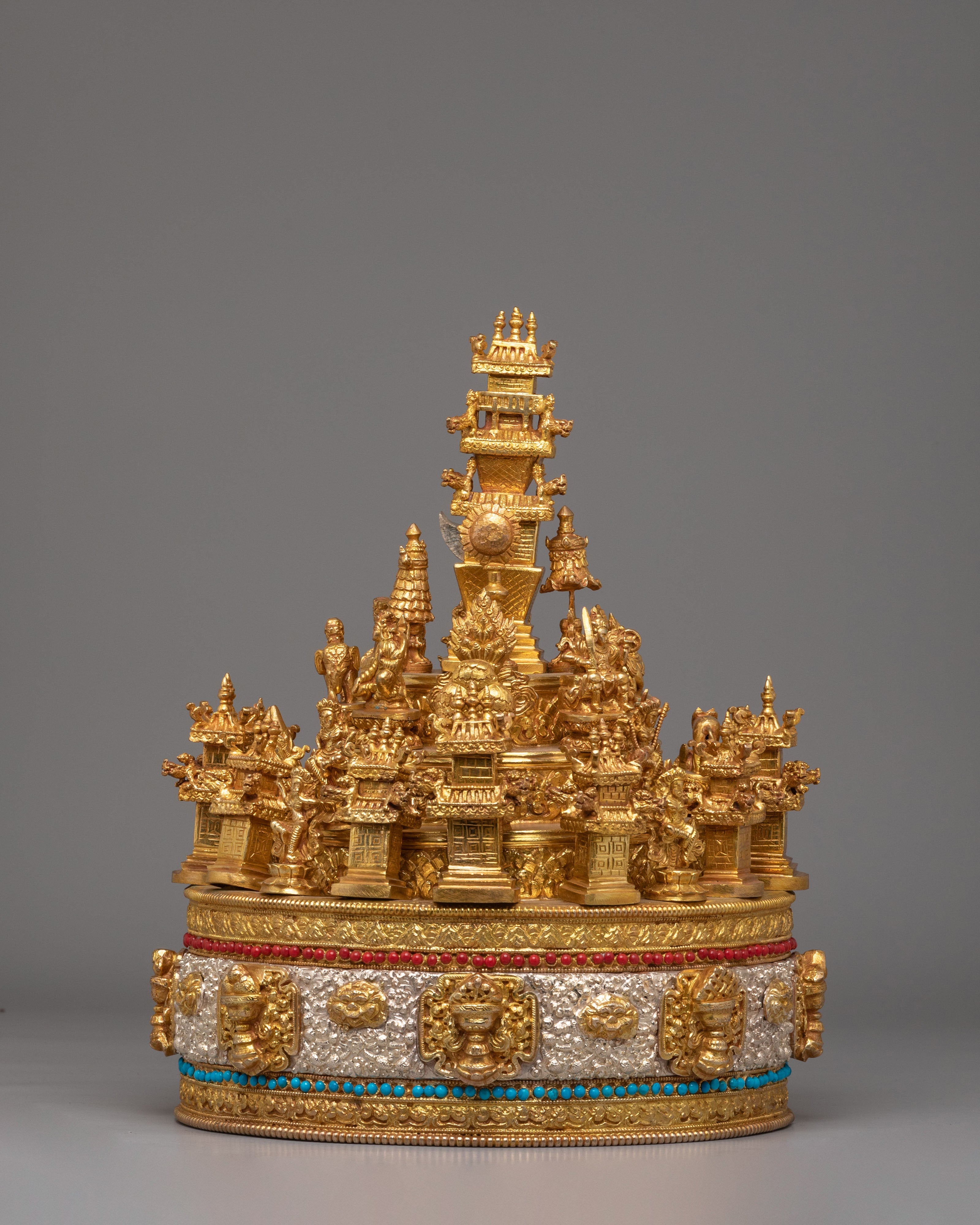 Himalayan Mandala Offering for Ritual Practice | Gold Plated Buddhist Altar Piece