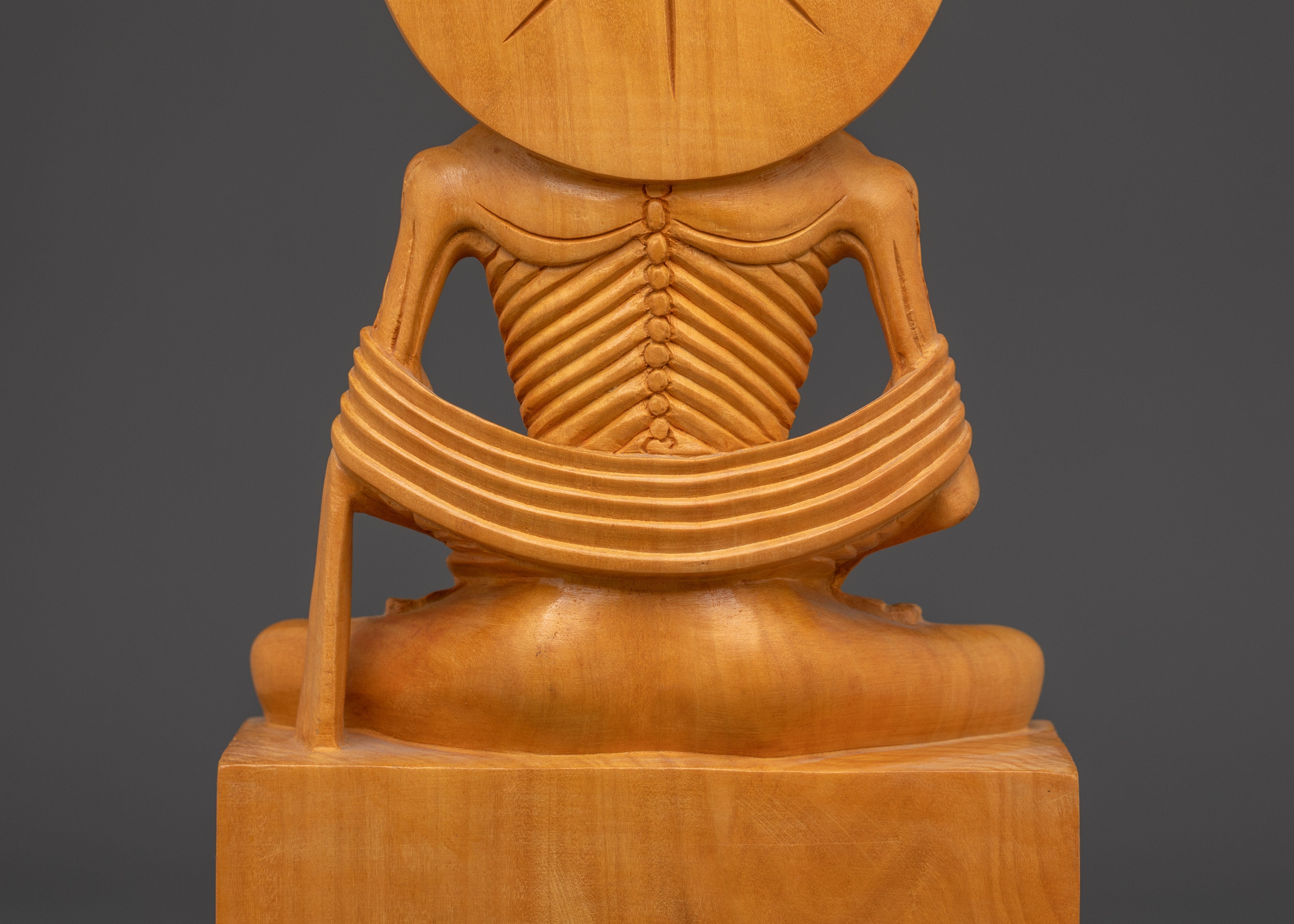 Handcarved Fasting Buddha Shakyamuni Statue | Wooden Ascetic Sculpture