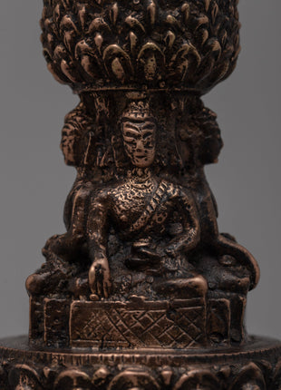 Traditional Sacred Buddhist Brass Stupa | Symbol of Enlightenment and Spiritual Growth
