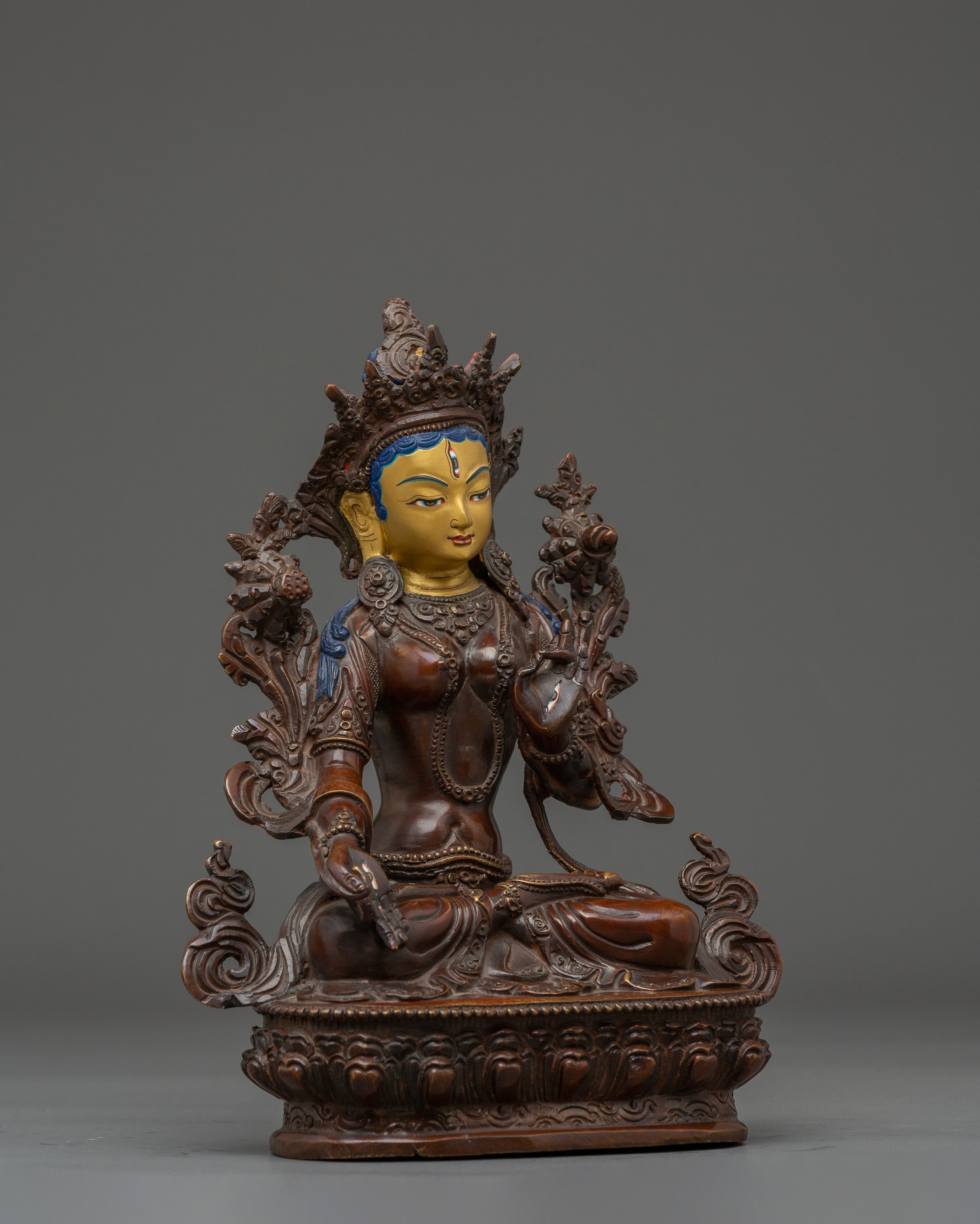 Himalayan Sitatara Altar Decor Statue | Buddhist Sculpture for Meditation