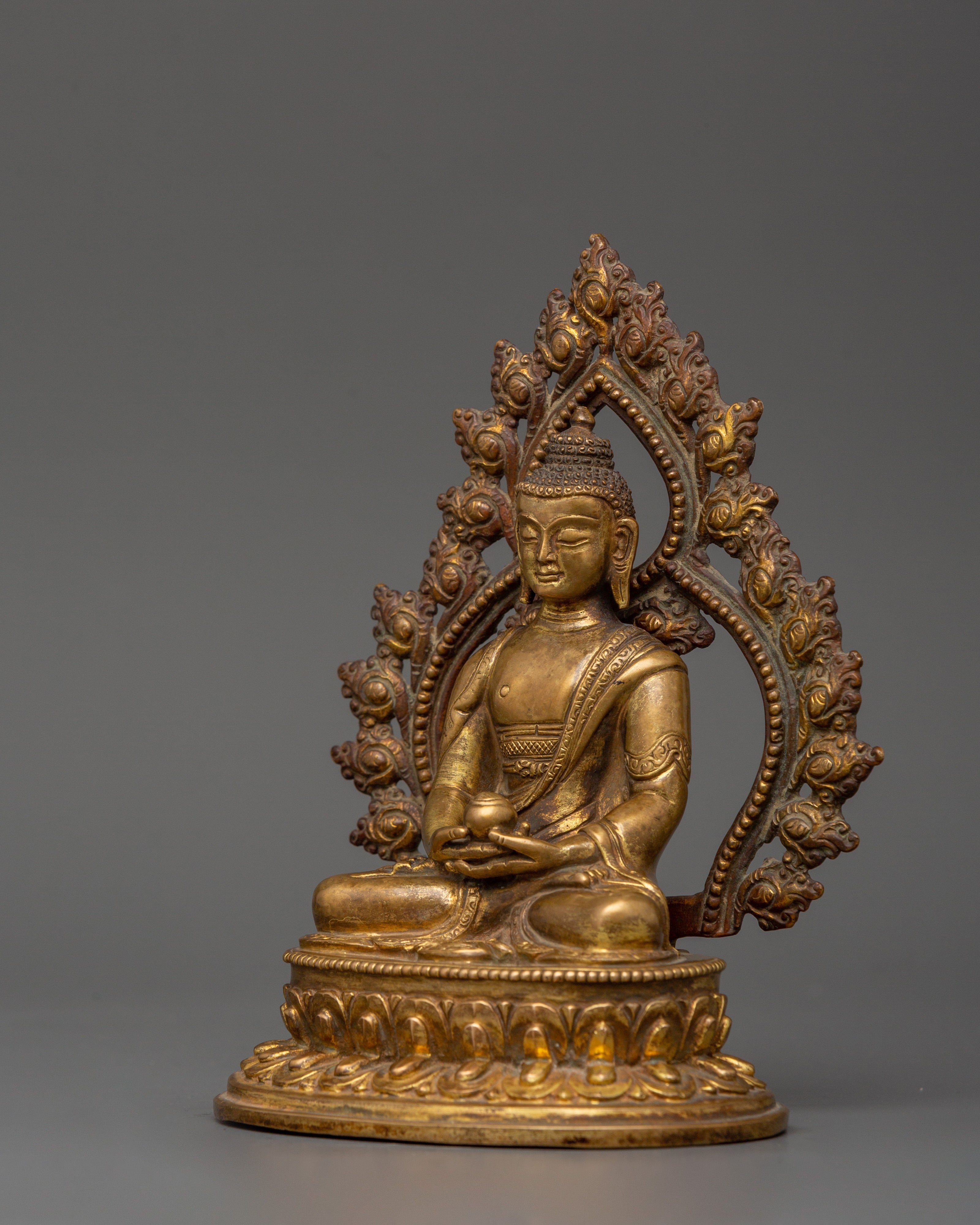Tibetan Amitabha Buddha for Enlightenment | Gold-Plated Copper Amitayus
