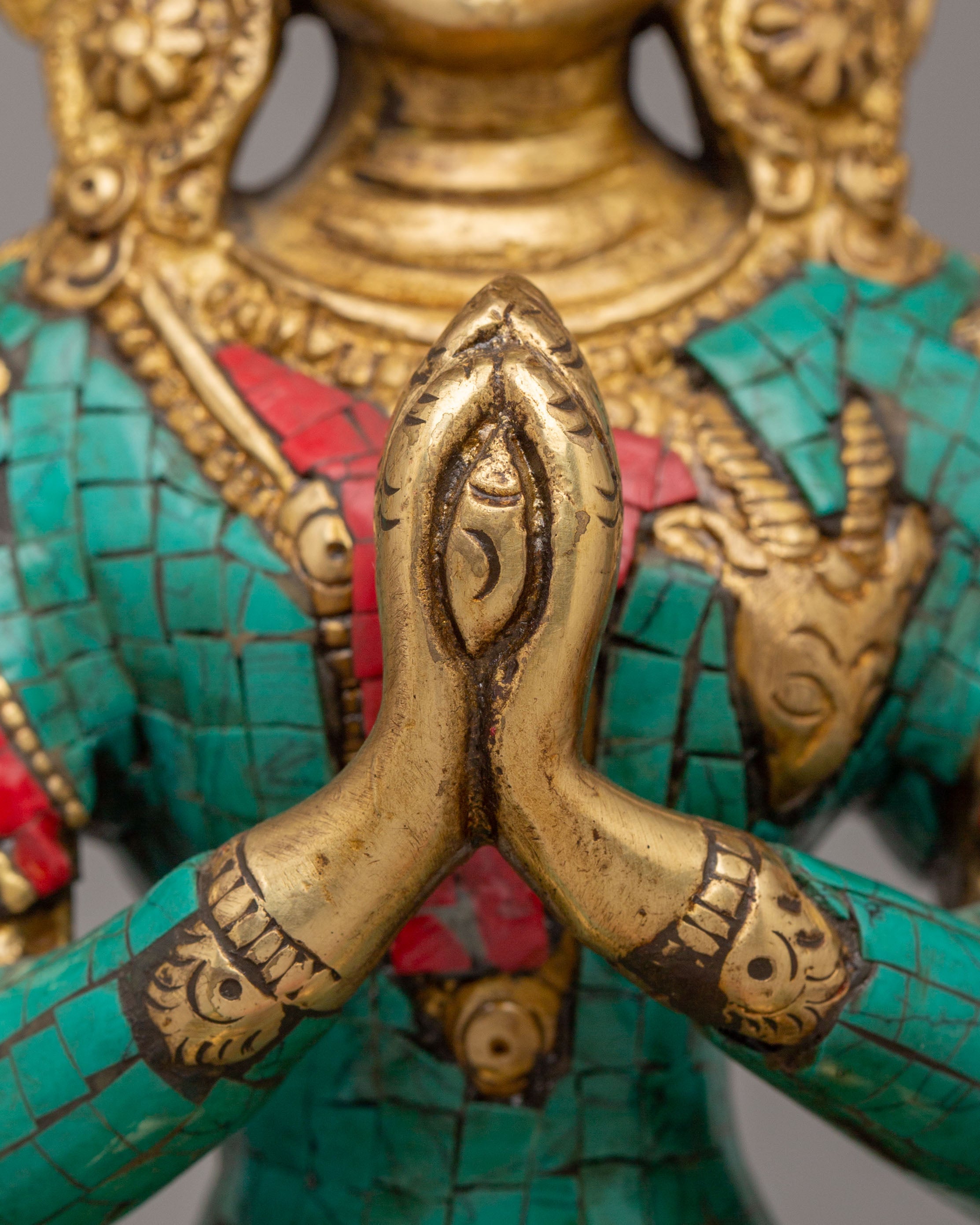 Tibetan Chenrezig Statue for Altar | Buddhist Deity Figurine